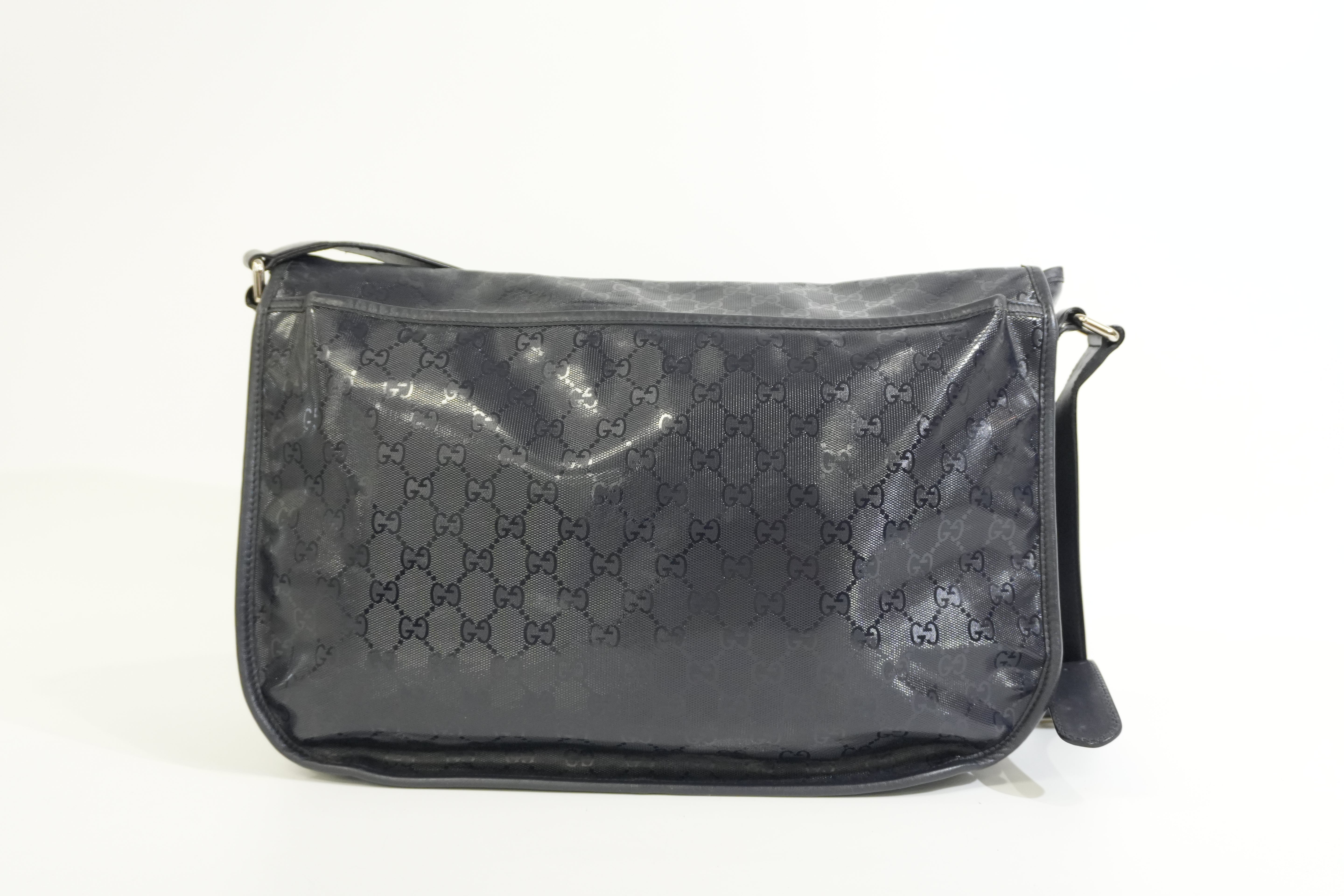 Pre-owned Gucci Guccisima Messenger Bag Navy Blue