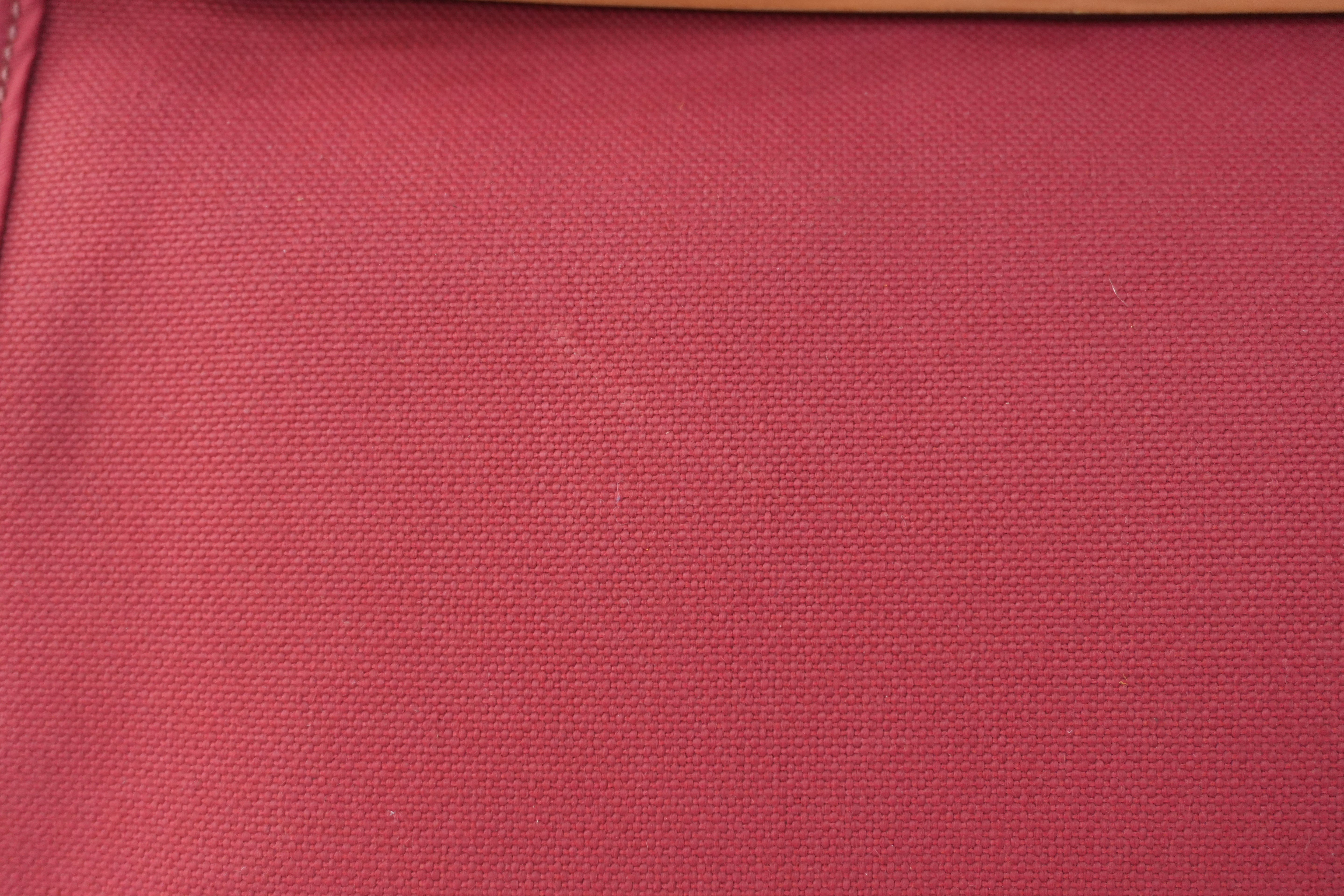 Pre-owned Hermes Canvas Herzip Tote Bag Red Orange