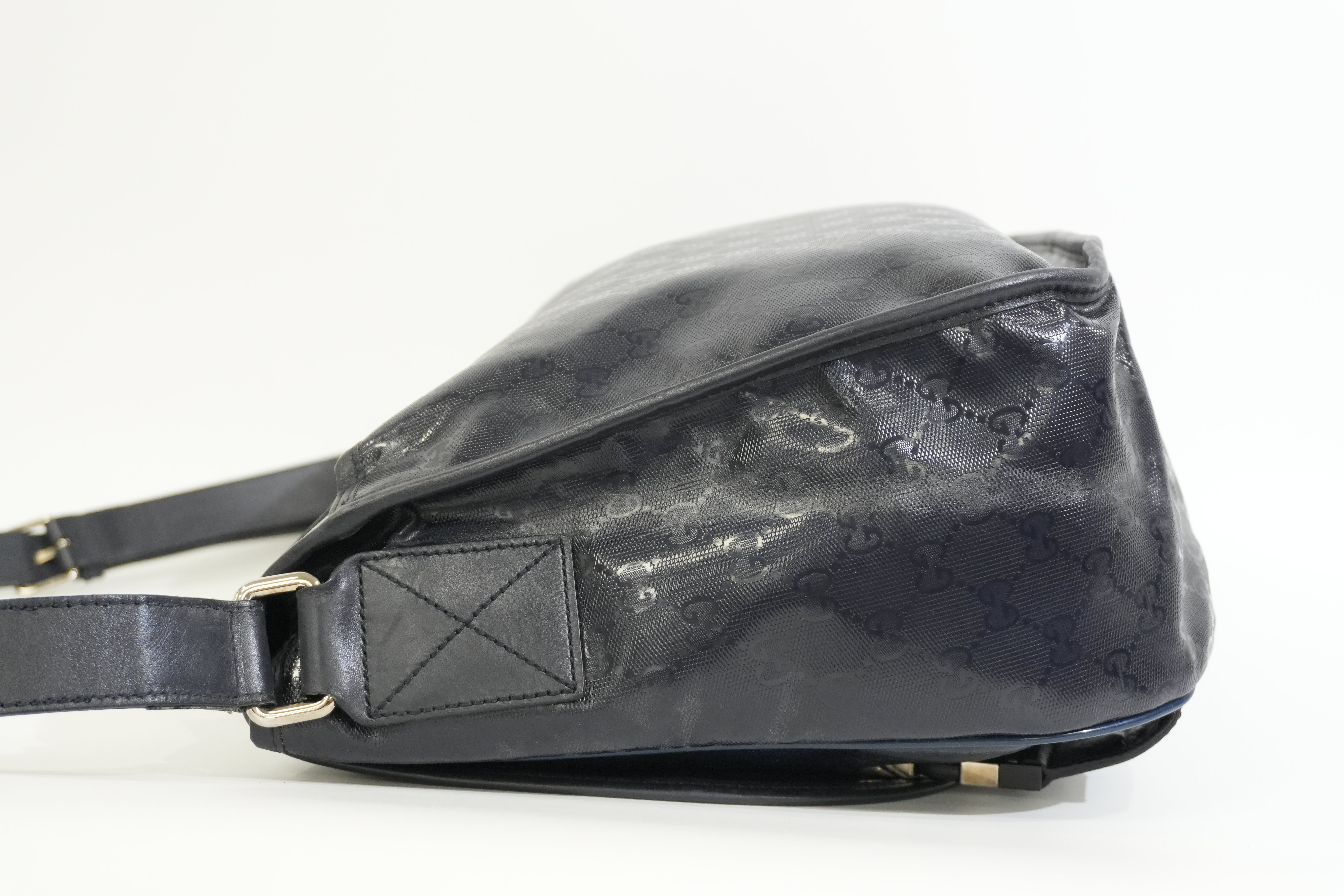Pre-owned Gucci Guccisima Messenger Bag Navy Blue