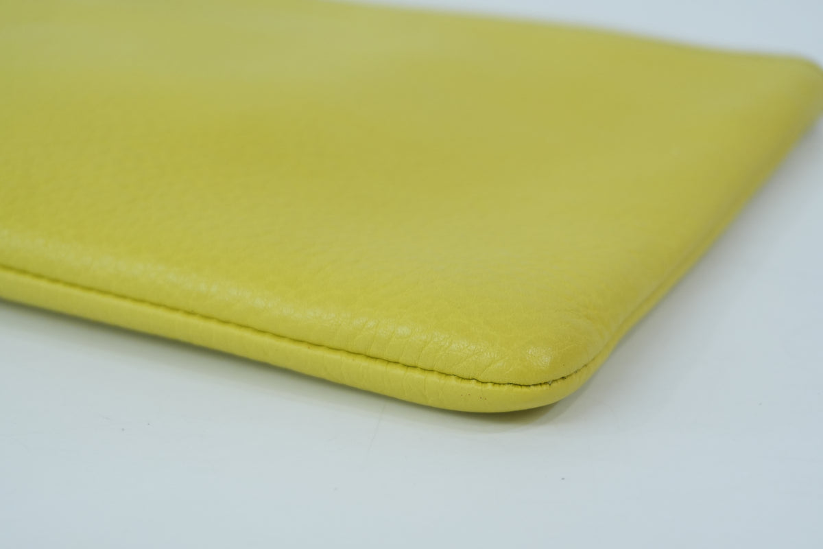 Pre-owned Gucci Bamboo Clutch Neon Green