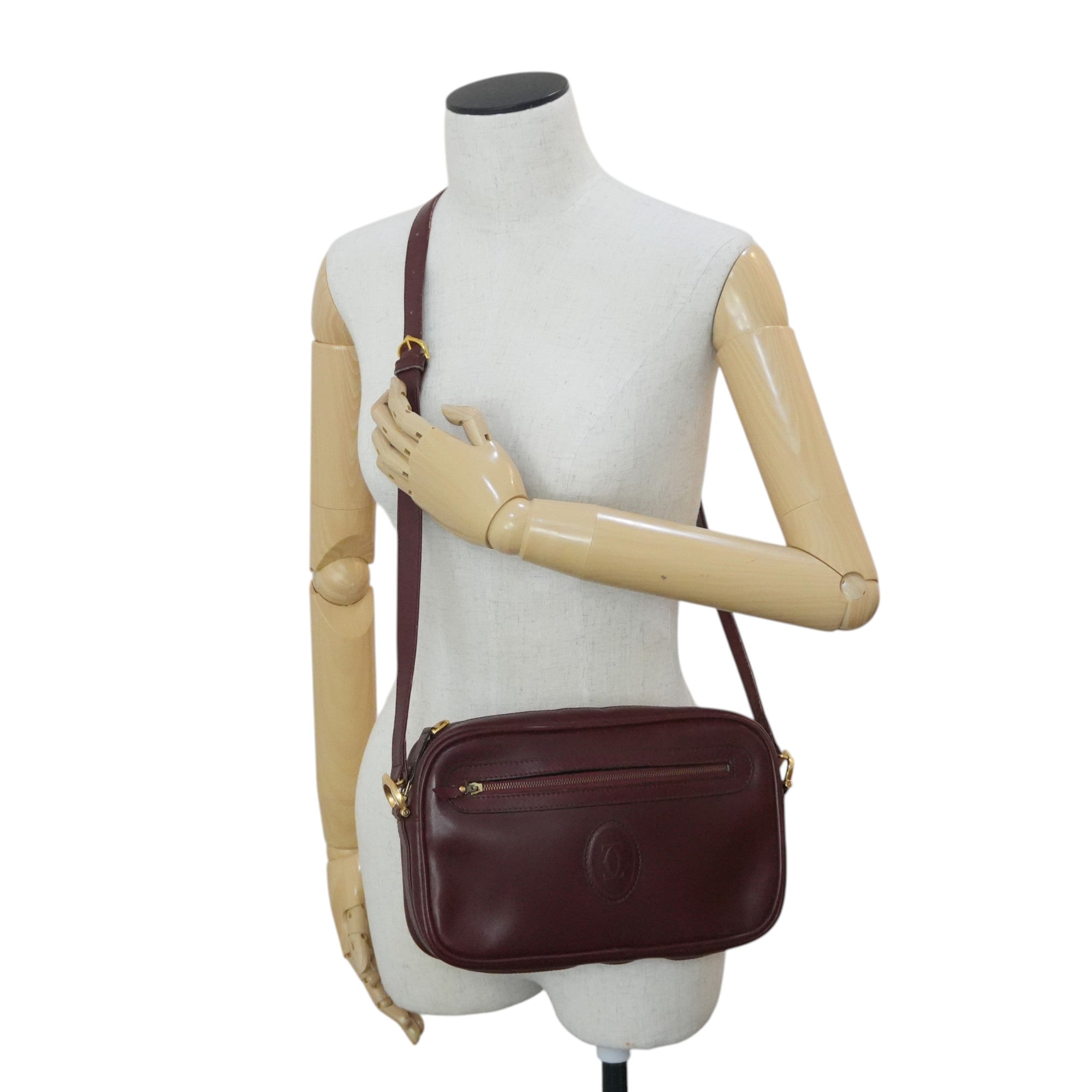 Pre-owned Cartier Crossbody Bag Burgundy