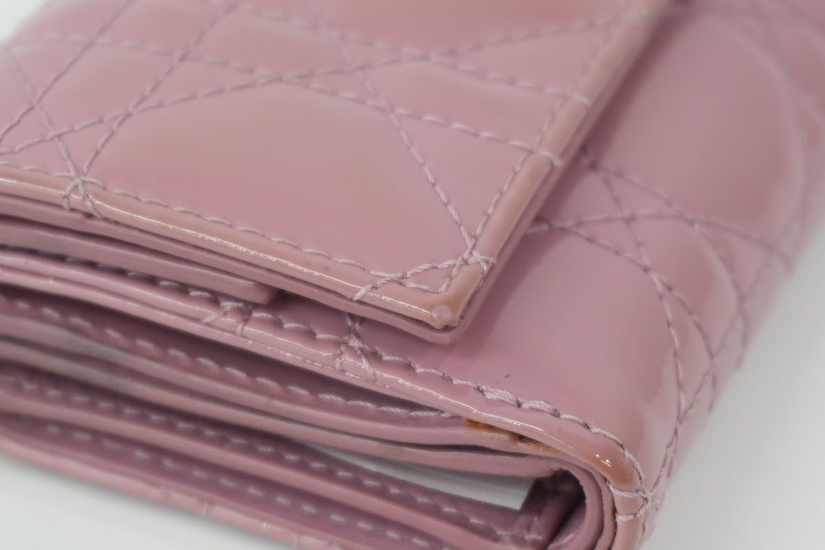 Pre-Owned Lady Dior Lotus Compact Wallet Pink