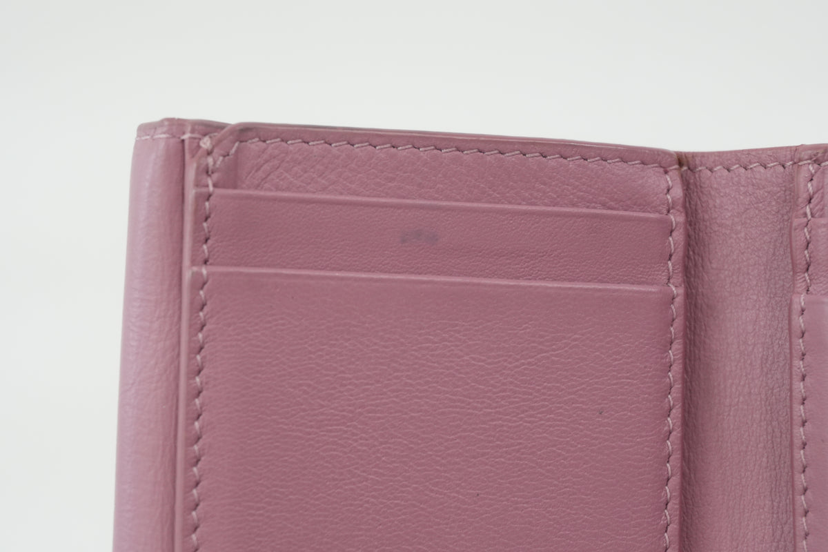 Pre-Owned Lady Dior Lotus Compact Wallet Pink