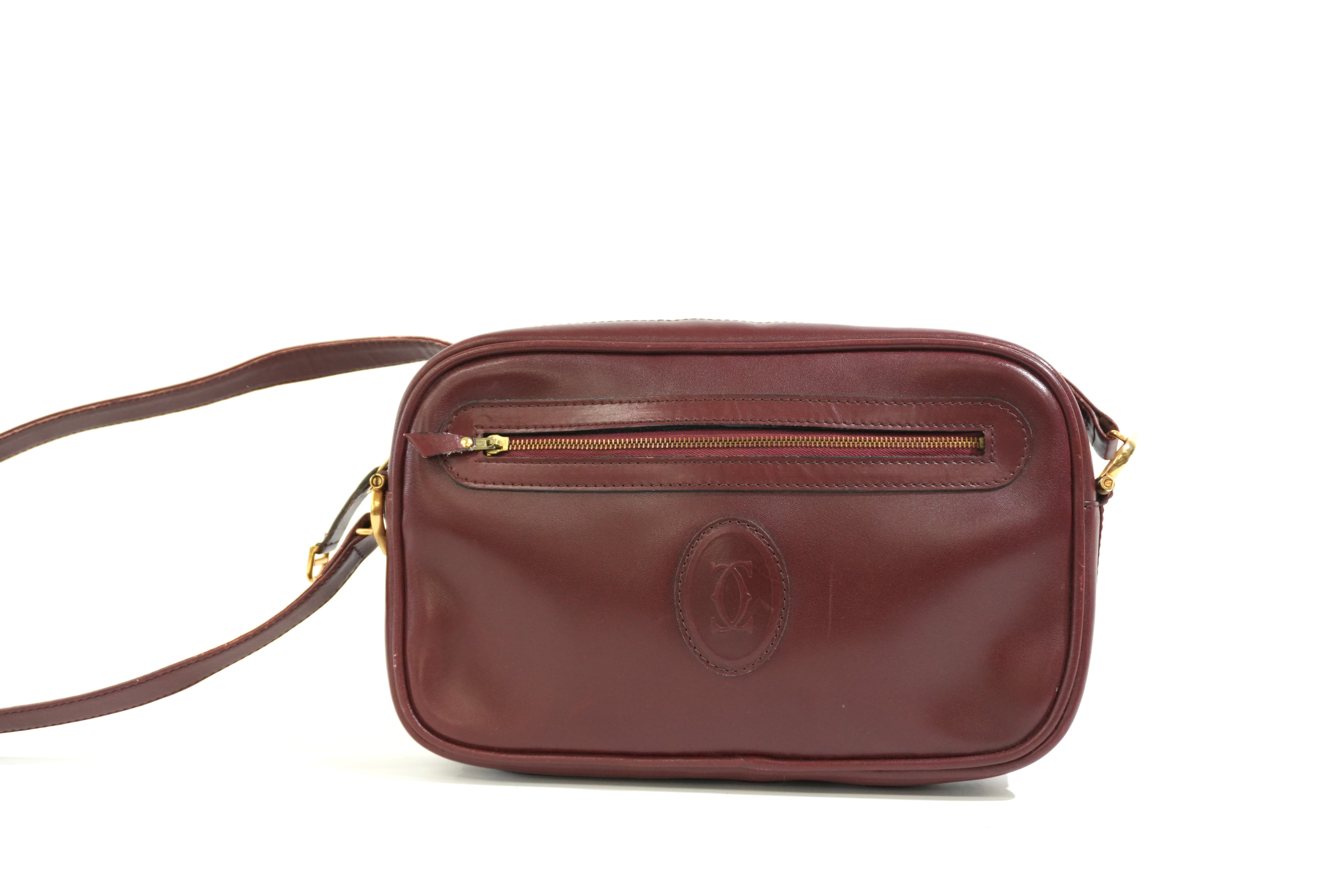 Pre-owned Cartier Crossbody Bag Burgundy