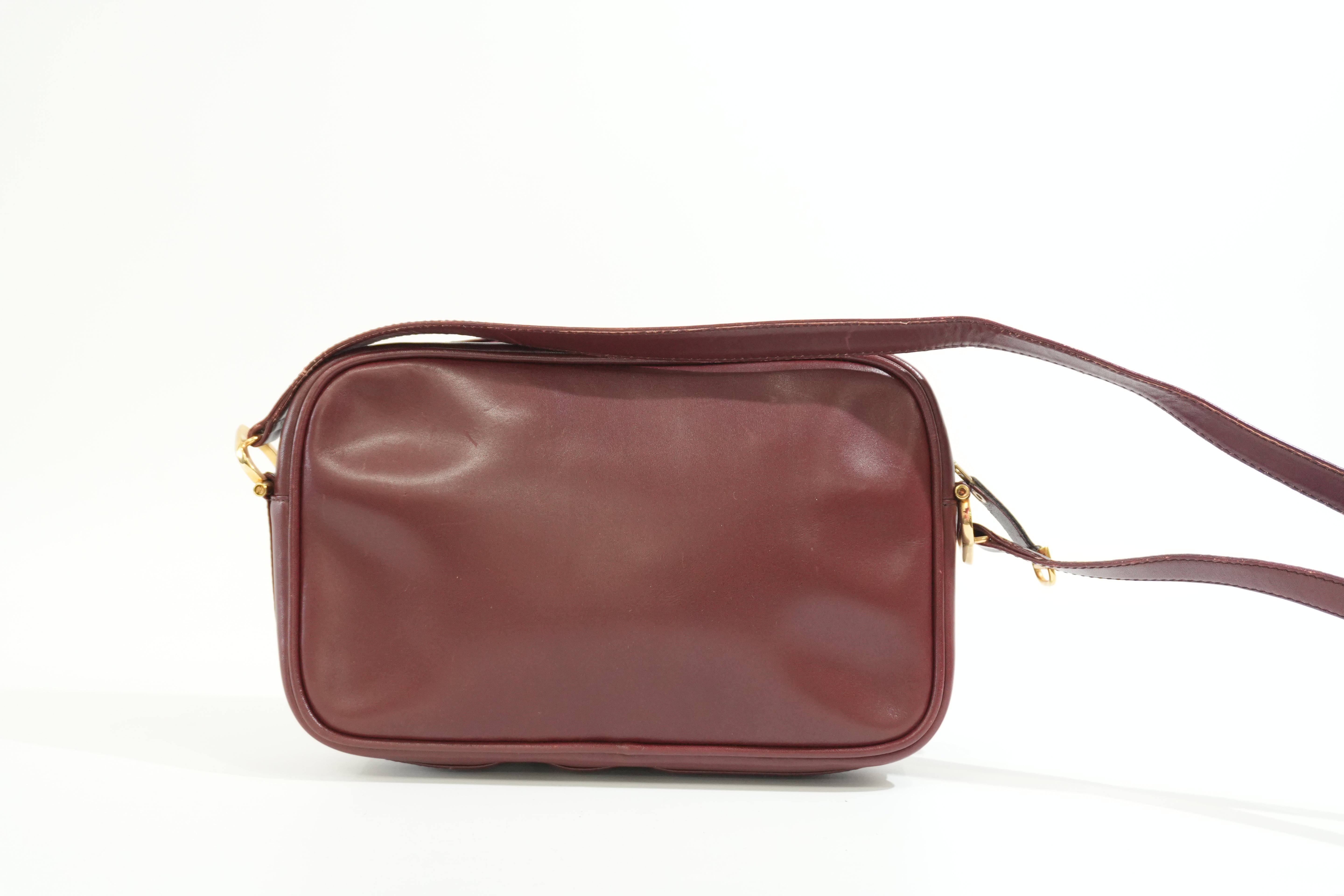 Pre-owned Cartier Crossbody Bag Burgundy