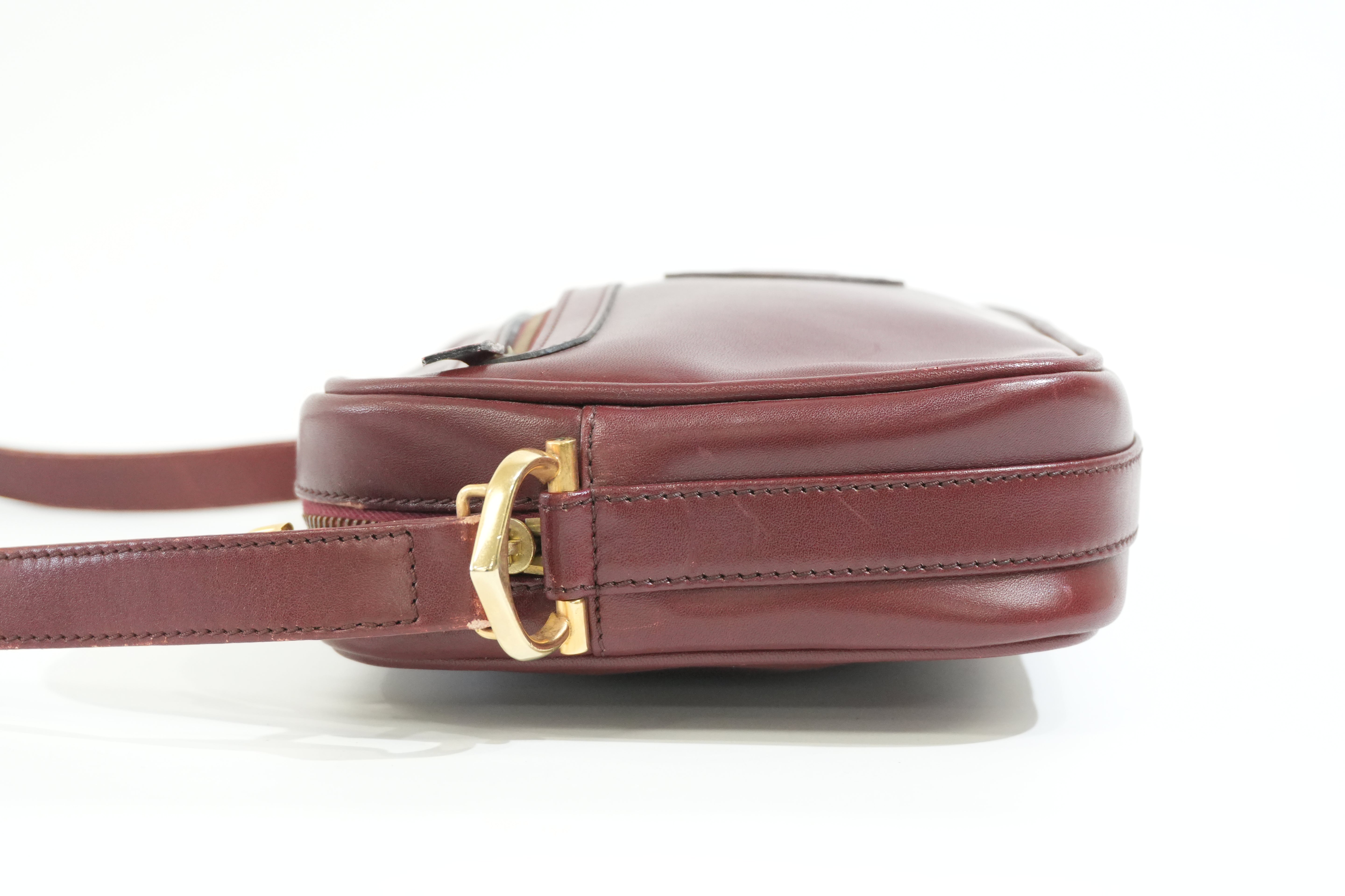 Pre-owned Cartier Crossbody Bag Burgundy