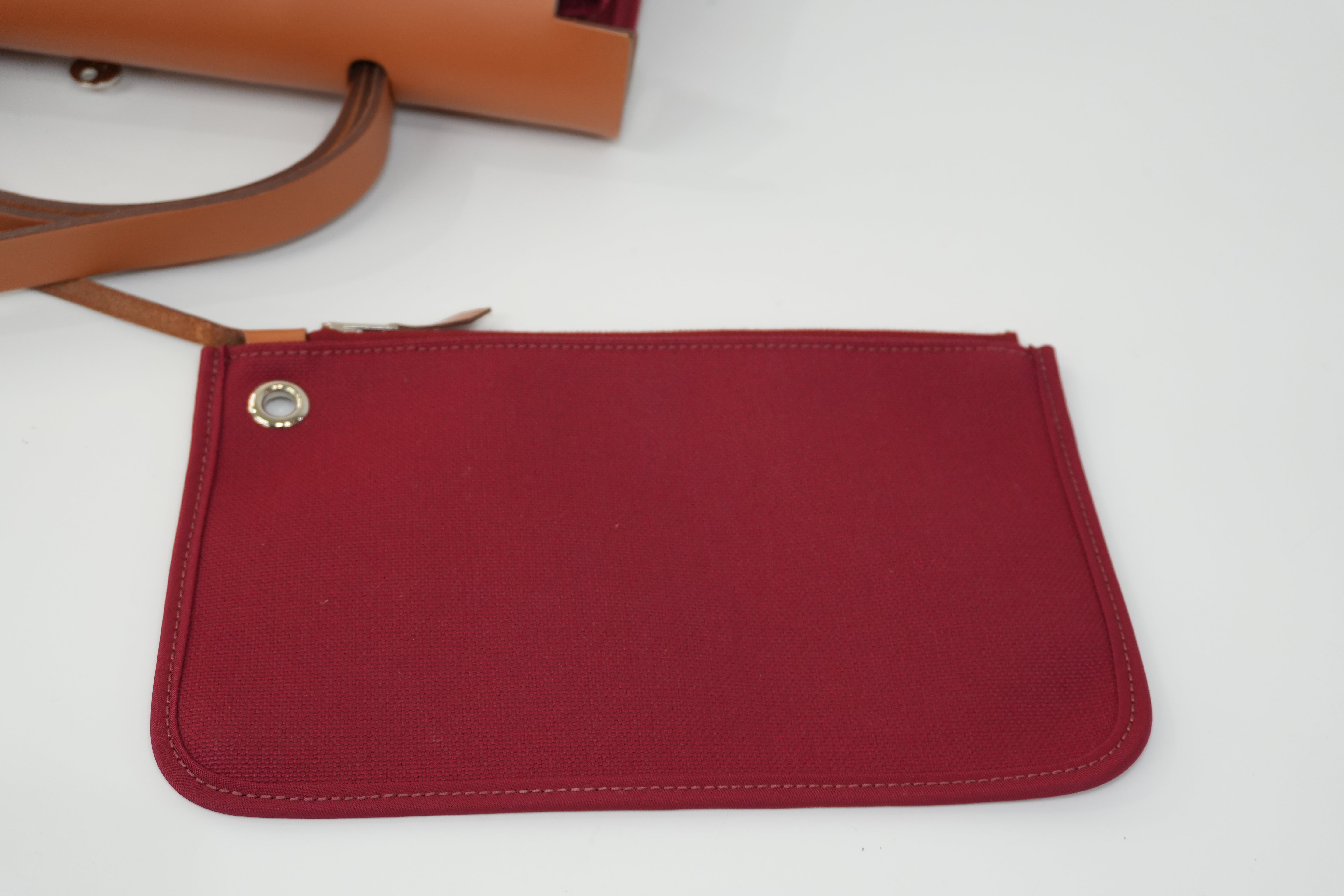 Pre-owned Hermes Canvas Herzip Tote Bag Red Orange