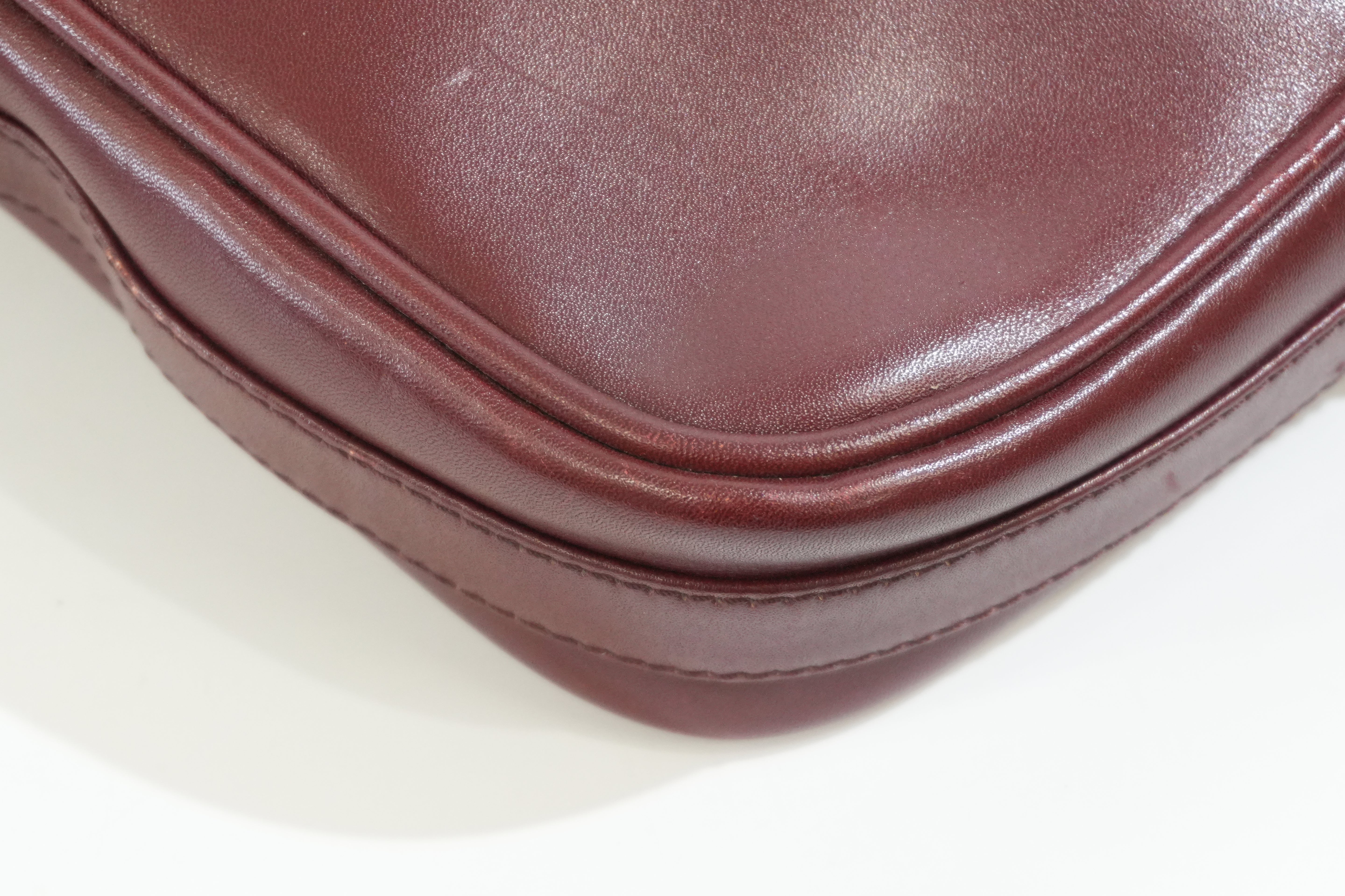 Pre-owned Cartier Crossbody Bag Burgundy