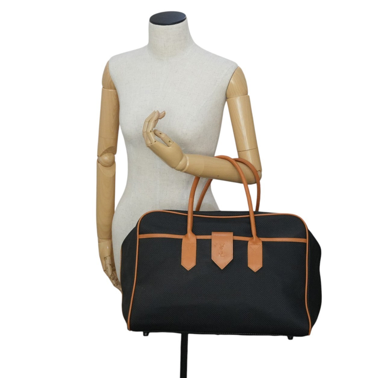 Pre-owned Saint Laurent Travel Boston Bag Black