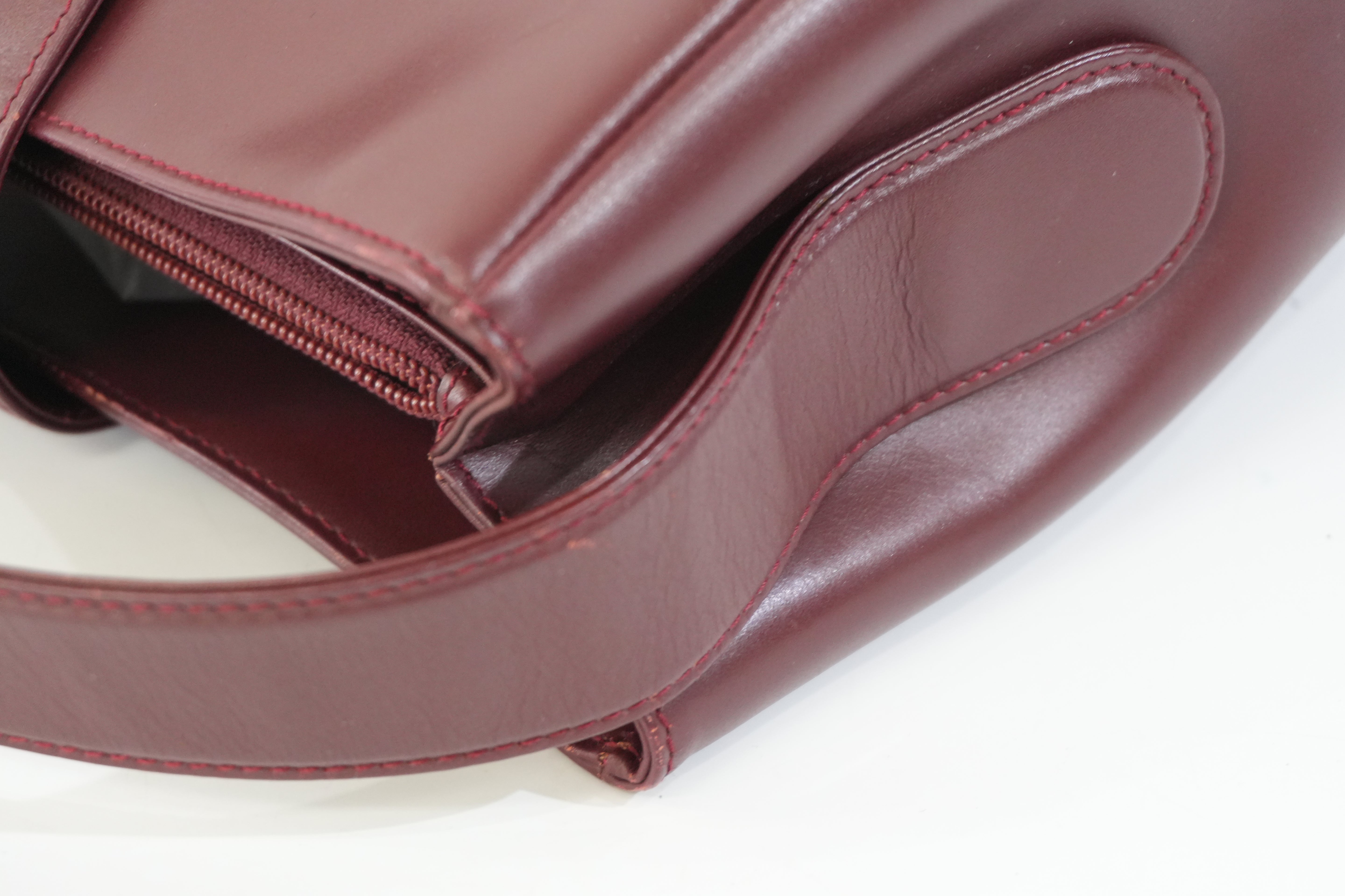 Pre-owned Cartier Crossbody Bag Burgundy