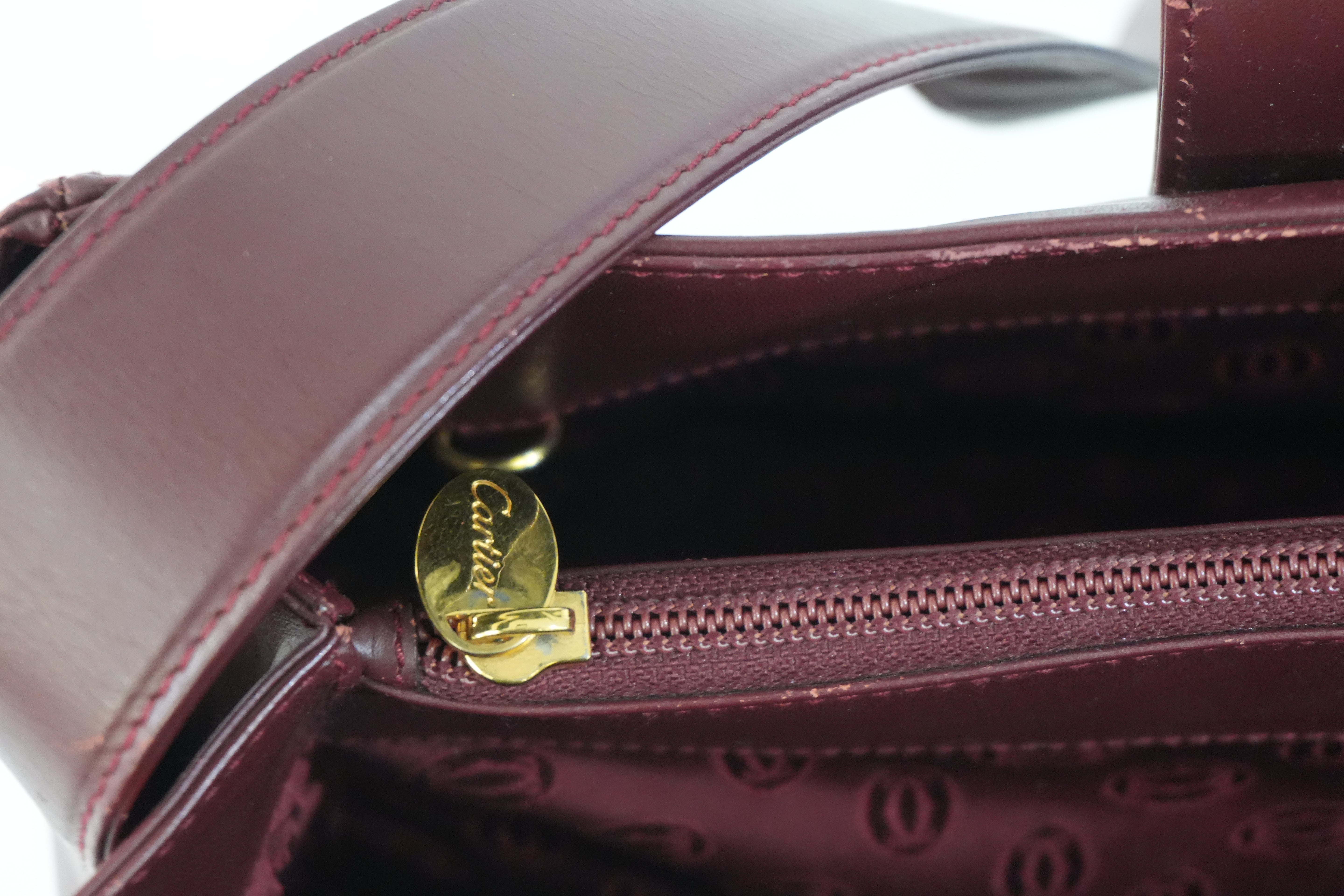 Pre-owned Cartier Crossbody Bag Burgundy
