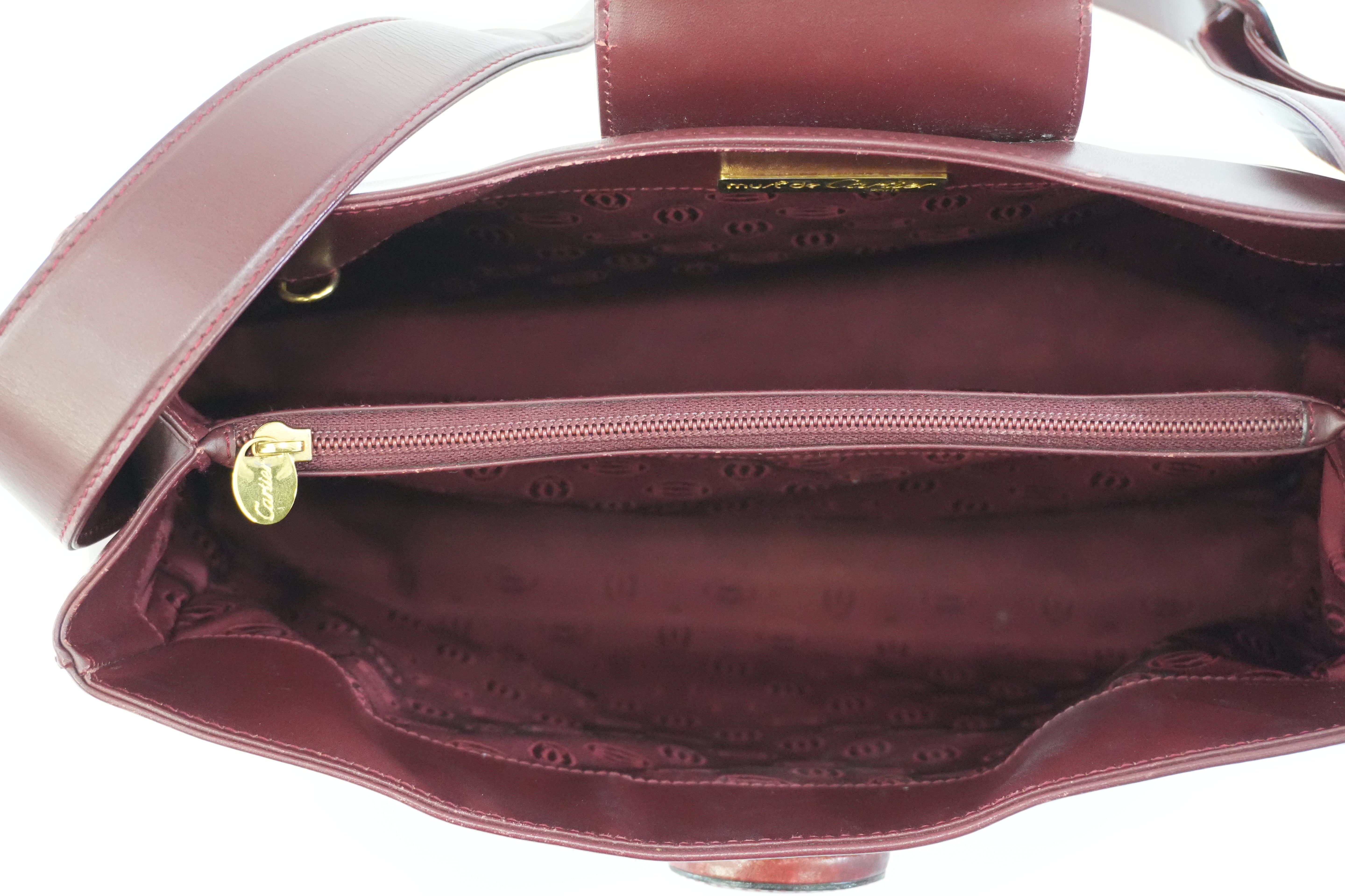 Pre-owned Cartier Crossbody Bag Burgundy