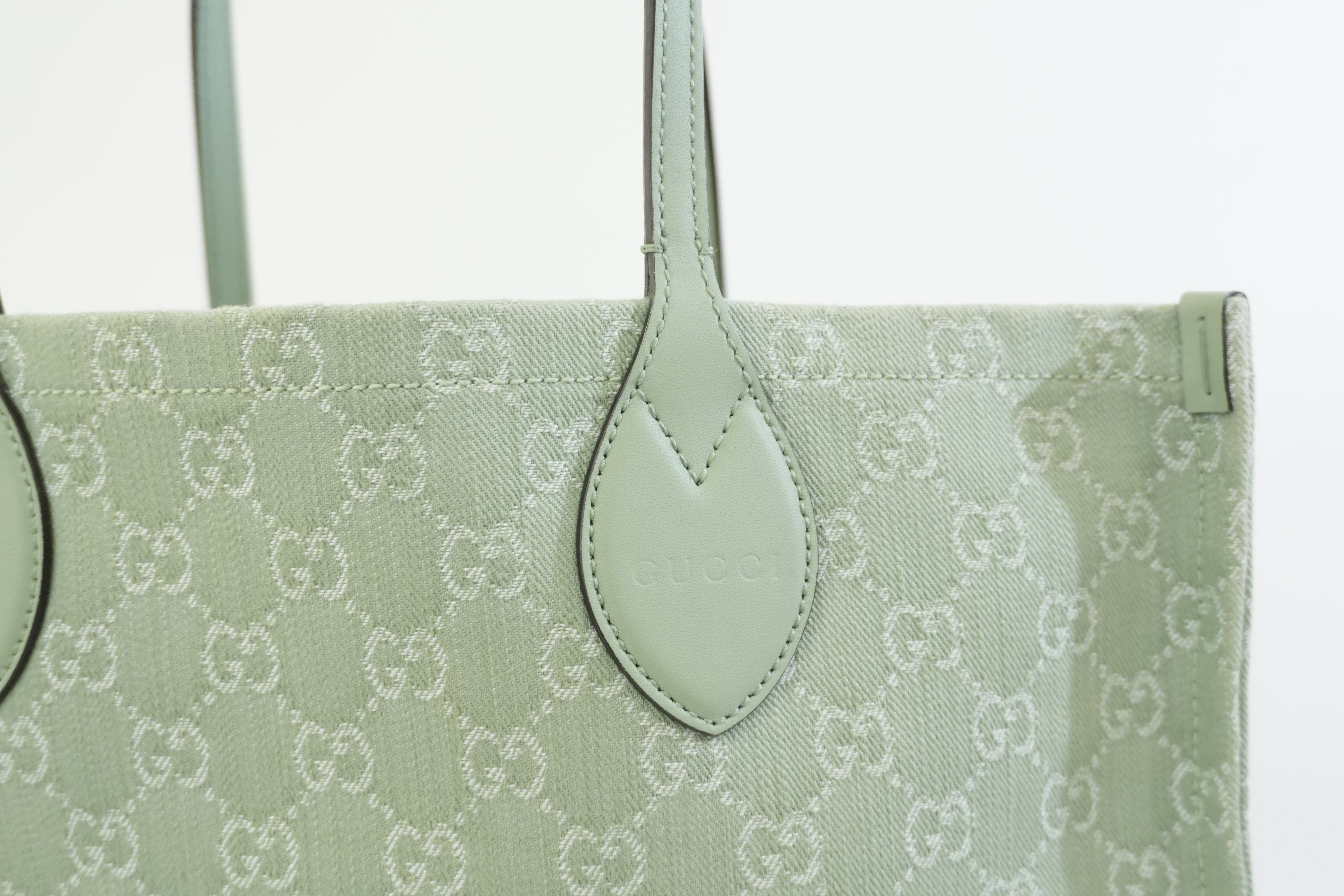 Pre-owned Gucci Large Ophidia GG Tote Bag Green