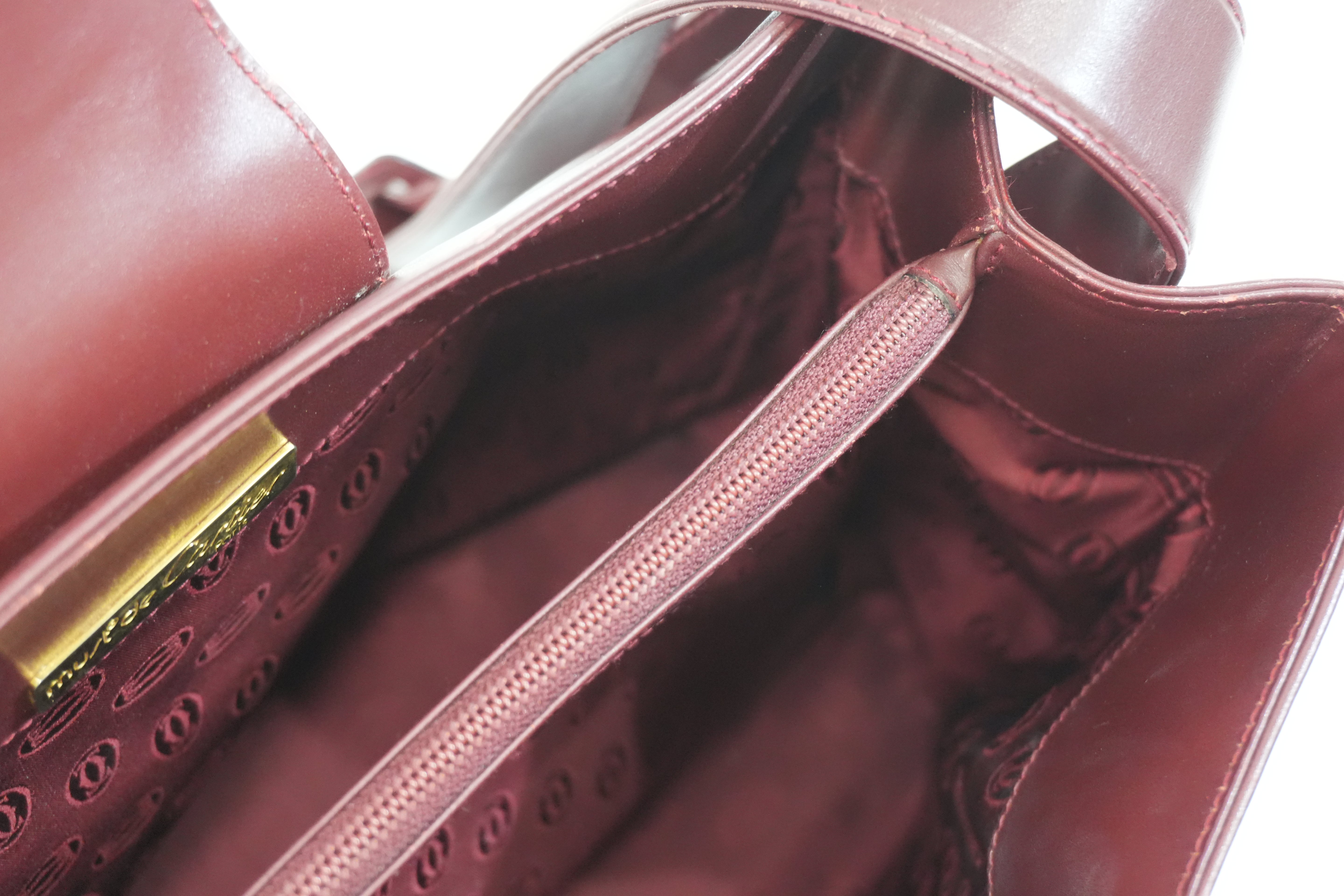 Pre-owned Cartier Crossbody Bag Burgundy