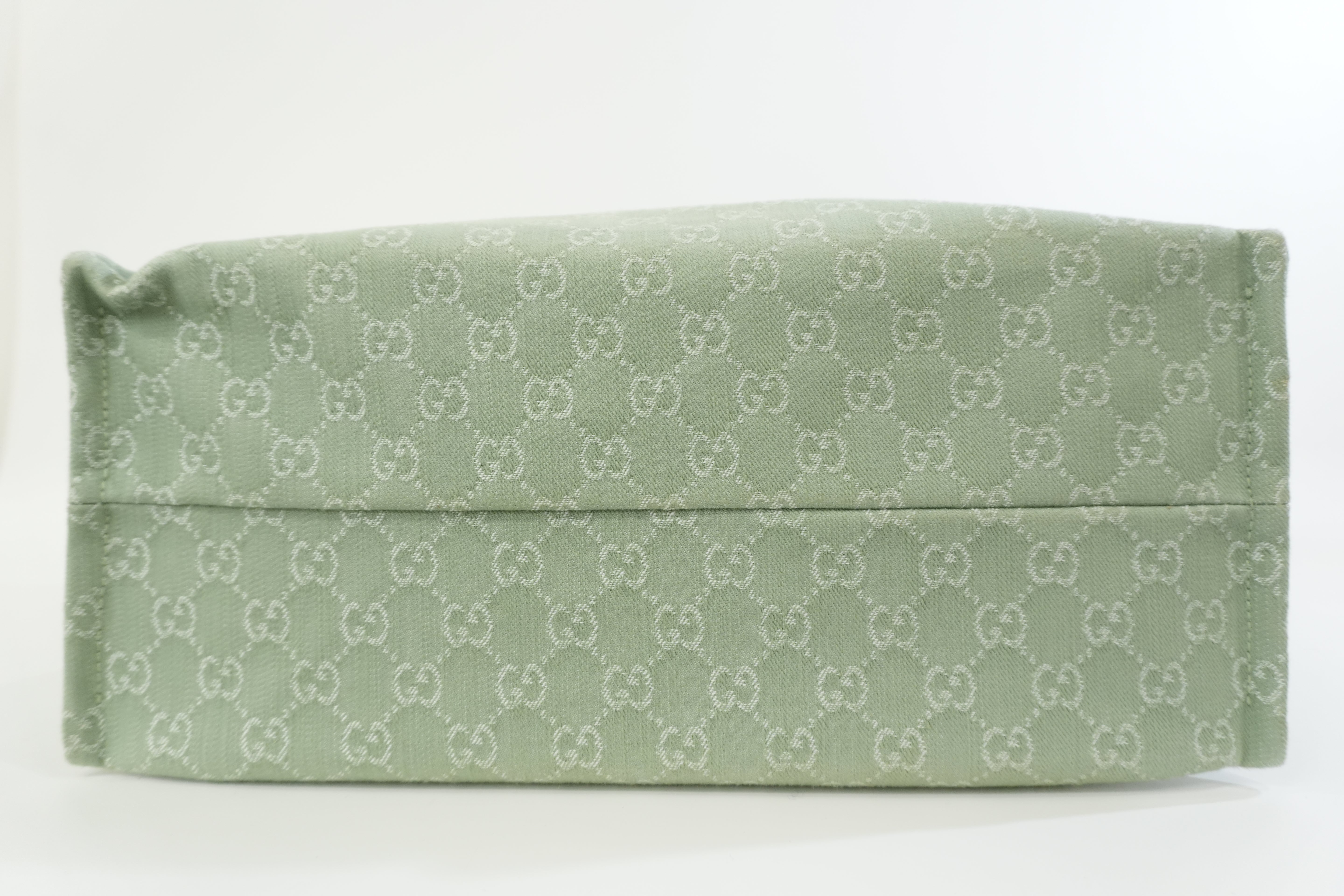 Pre-owned Gucci Large Ophidia GG Tote Bag Green