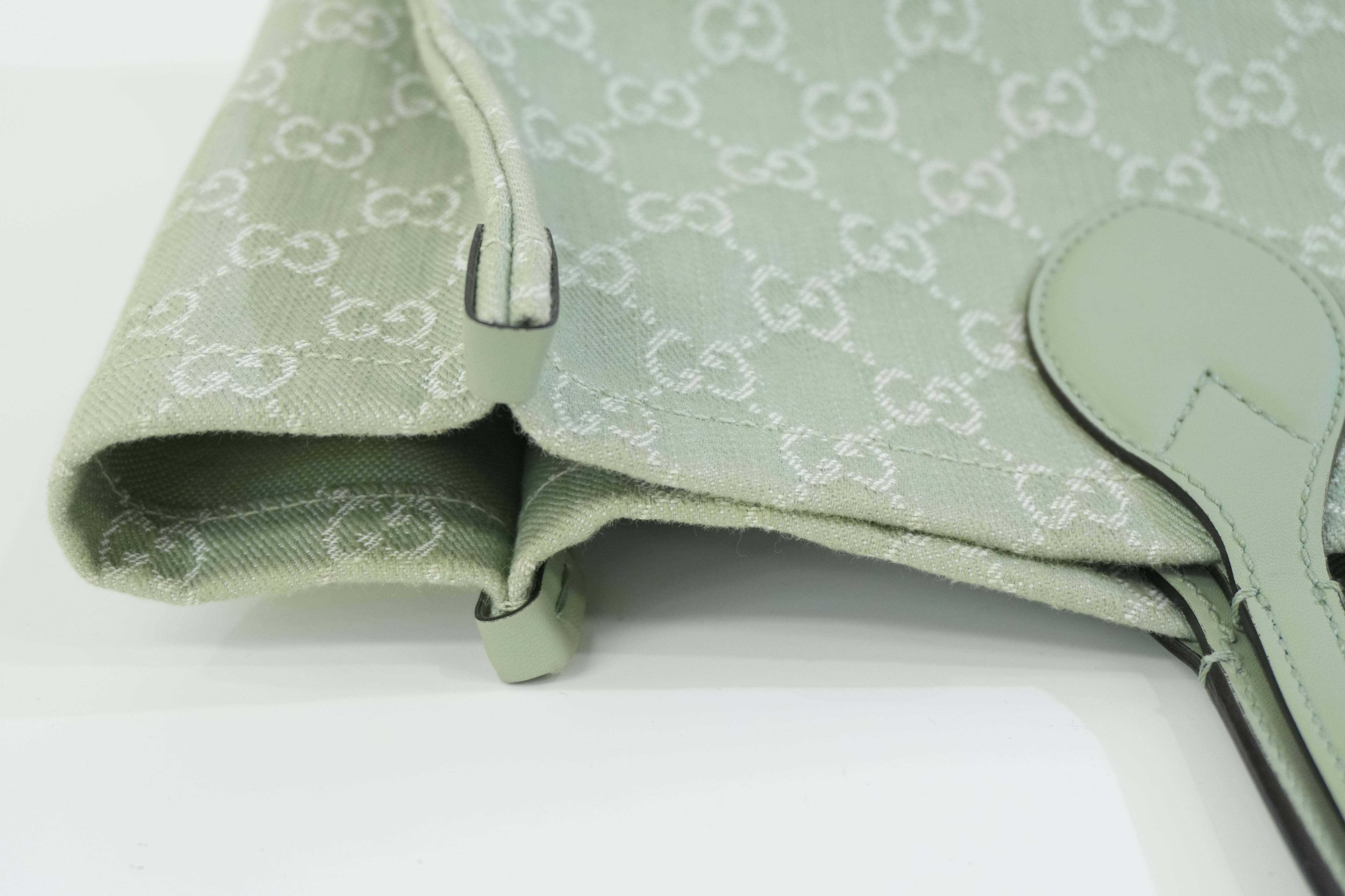 Pre-owned Gucci Large Ophidia GG Tote Bag Green