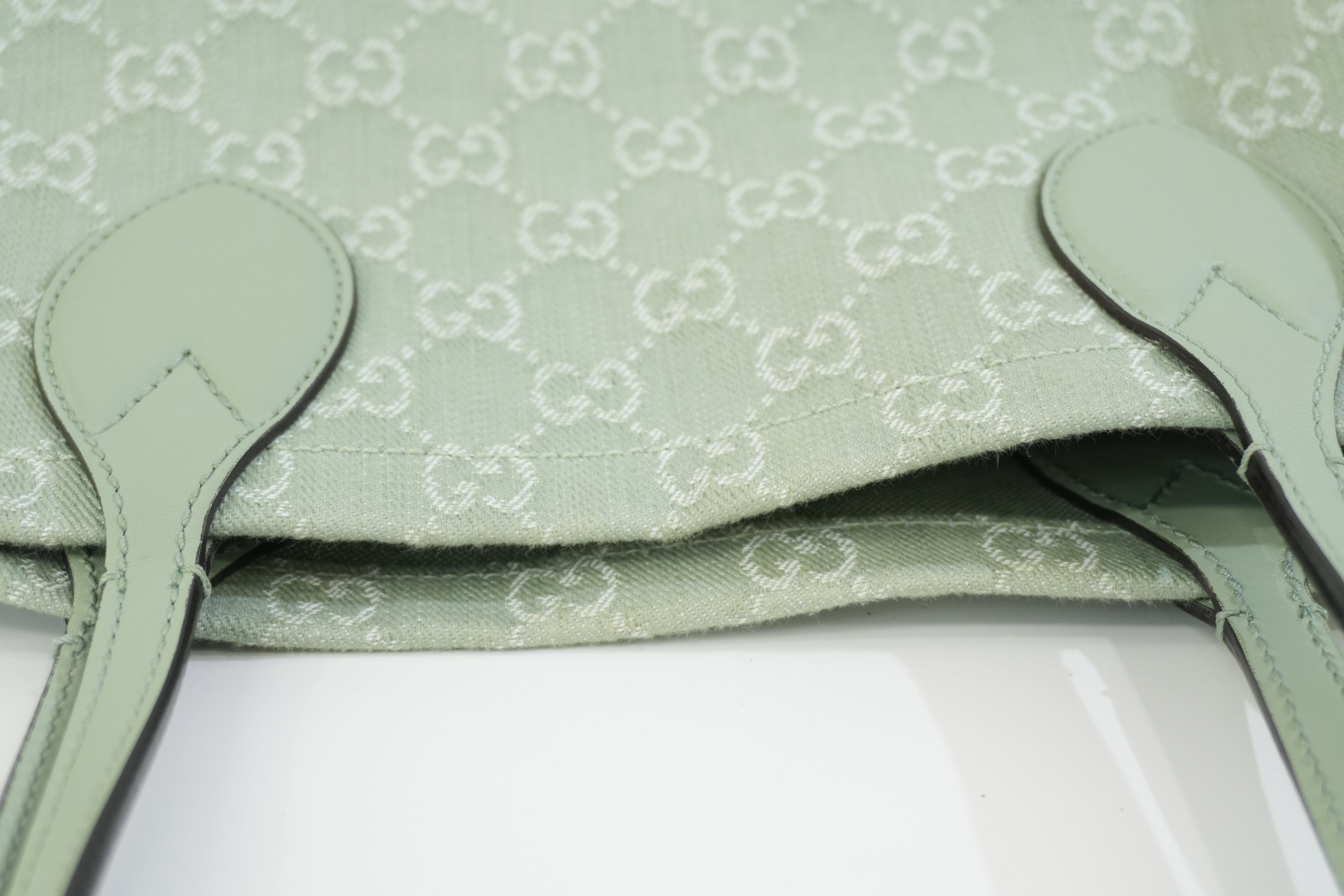 Pre-owned Gucci Large Ophidia GG Tote Bag Green