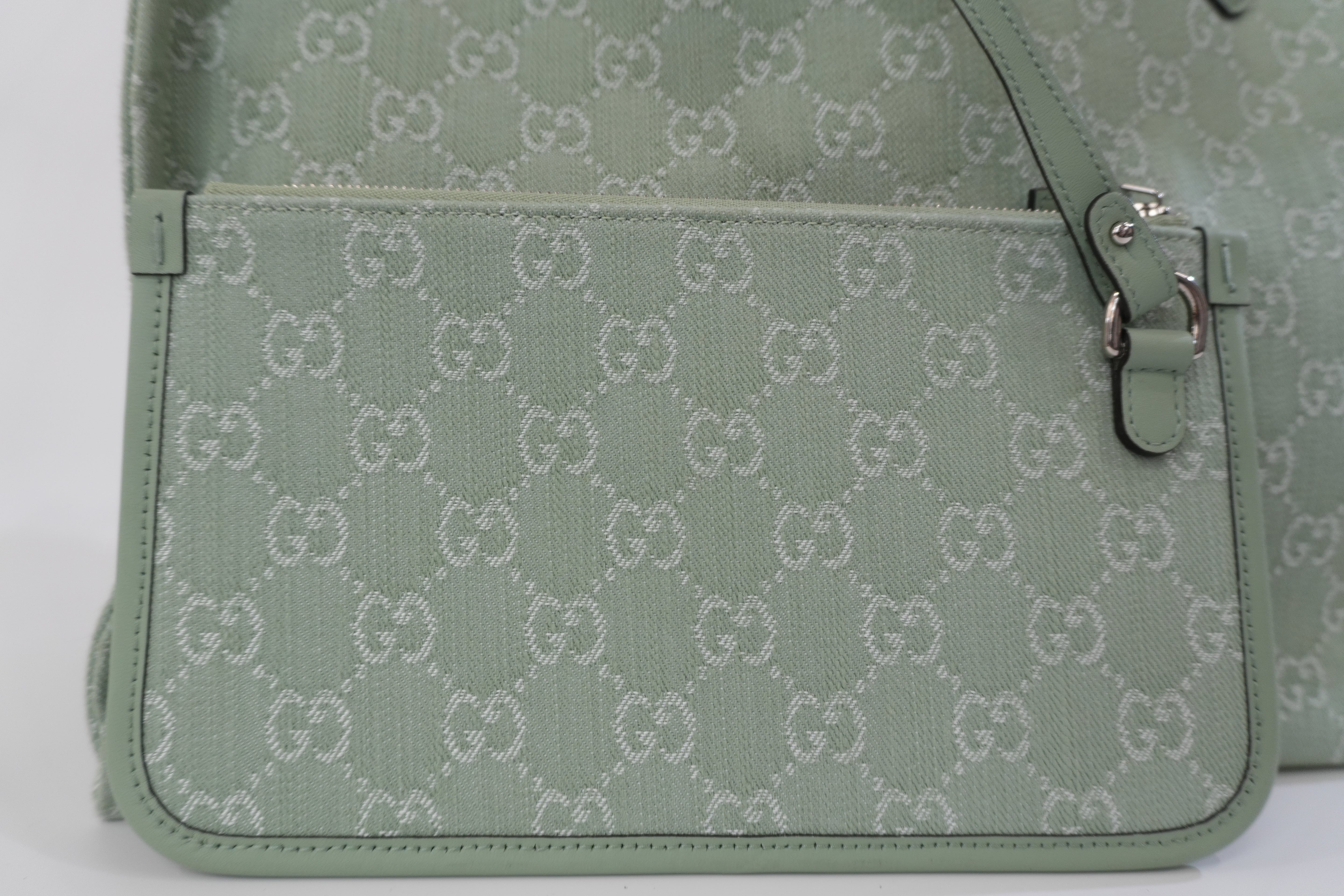 Pre-owned Gucci Large Ophidia GG Tote Bag Green