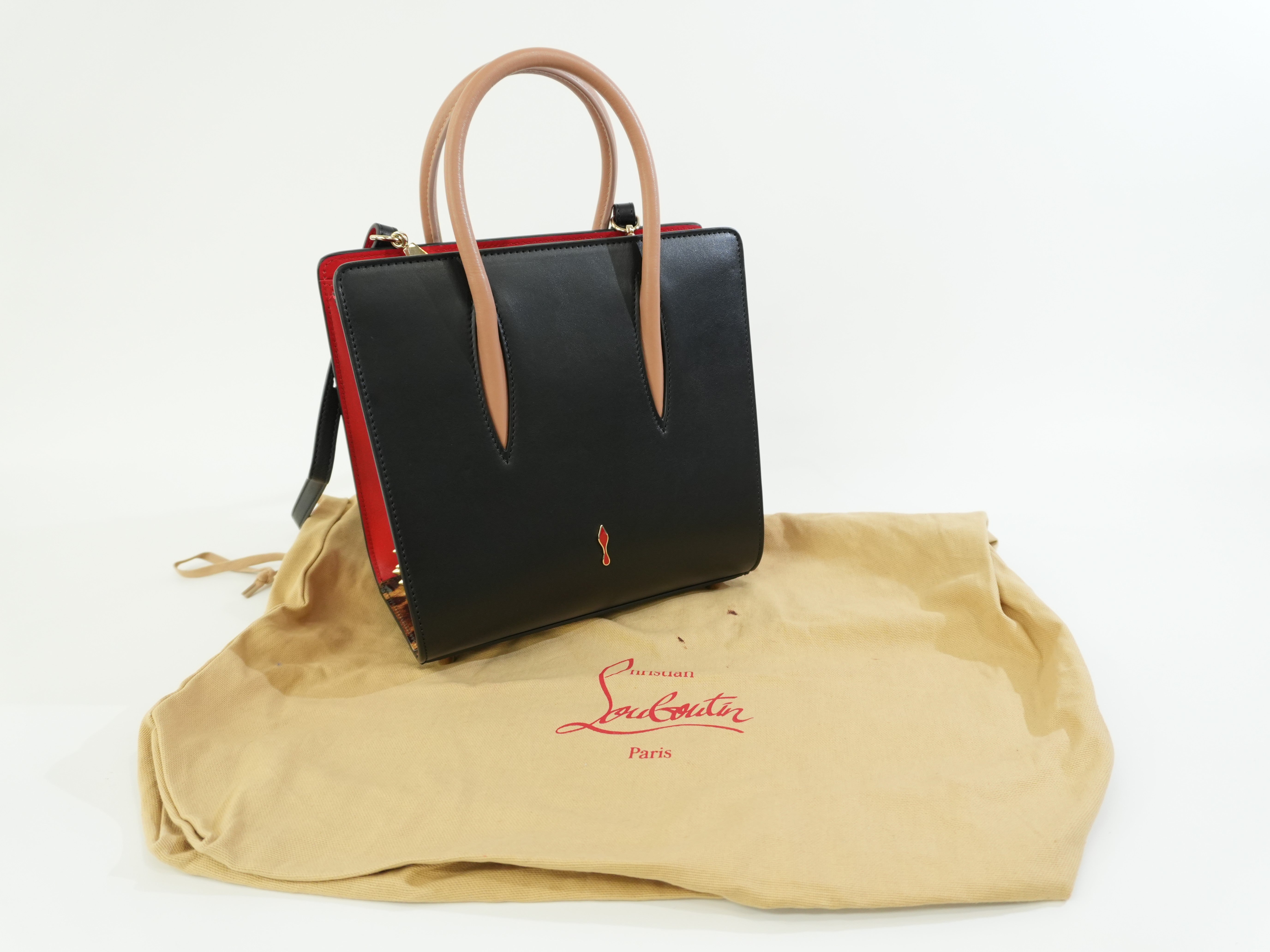 Pre-owned Christian Louboutin Two Way Paloma Mini Shoulder Bag Black