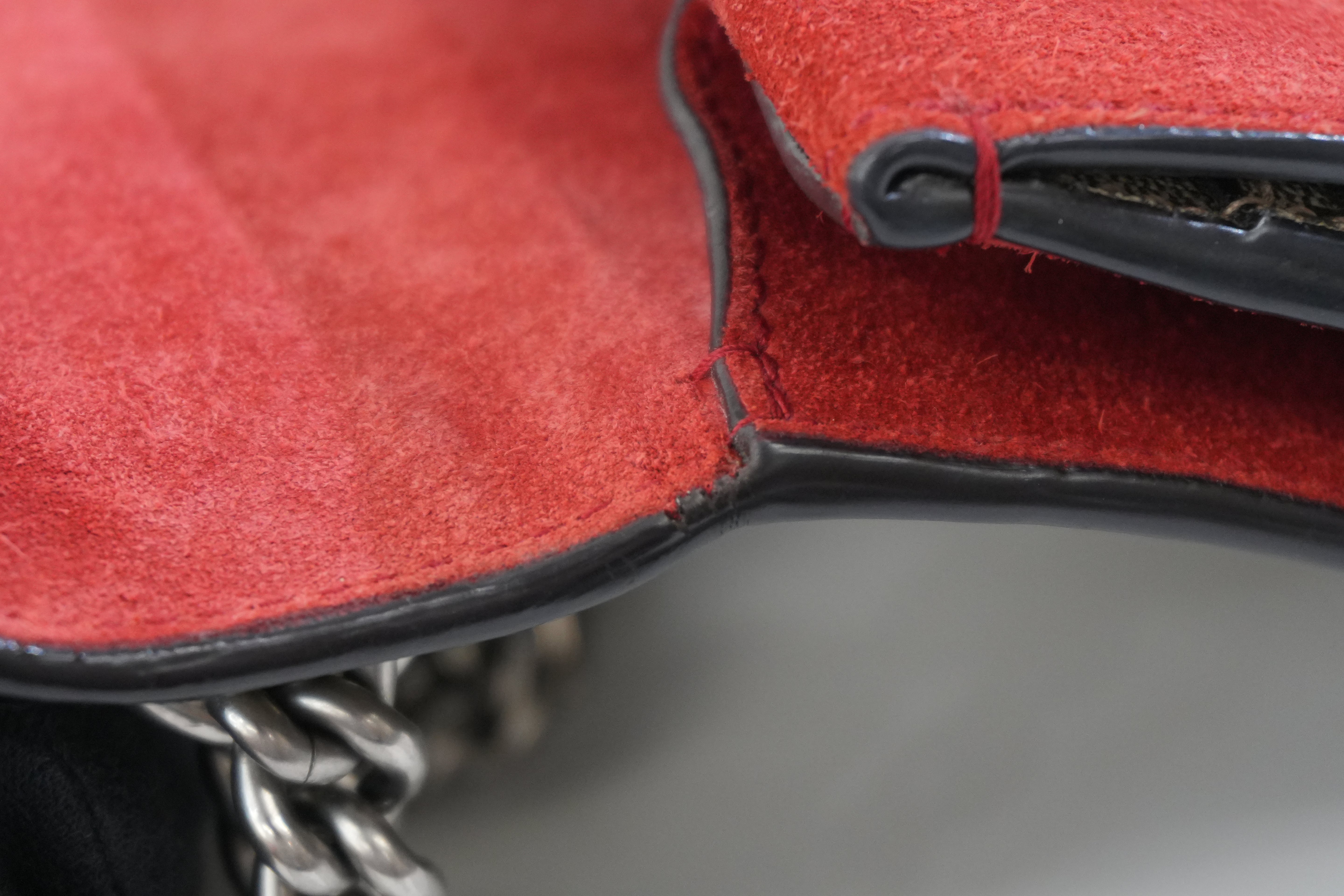 Pre-owned Gucci PVC Canvas Dionysus Double Flap Chain Shoulder Bag Brown and Red