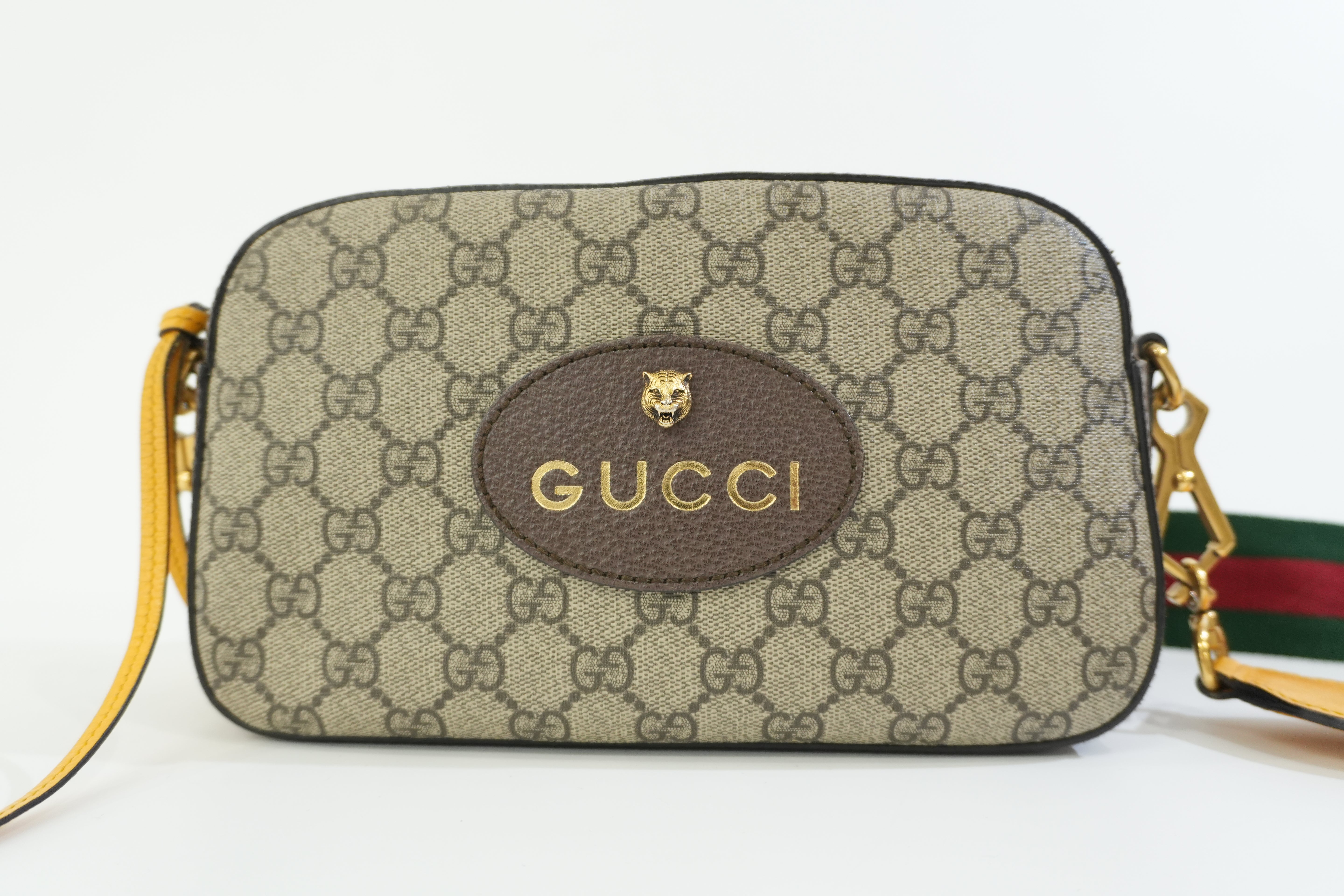 Pre-owned Gucci Canvas Supreme Neo Shoulder Bag Brown