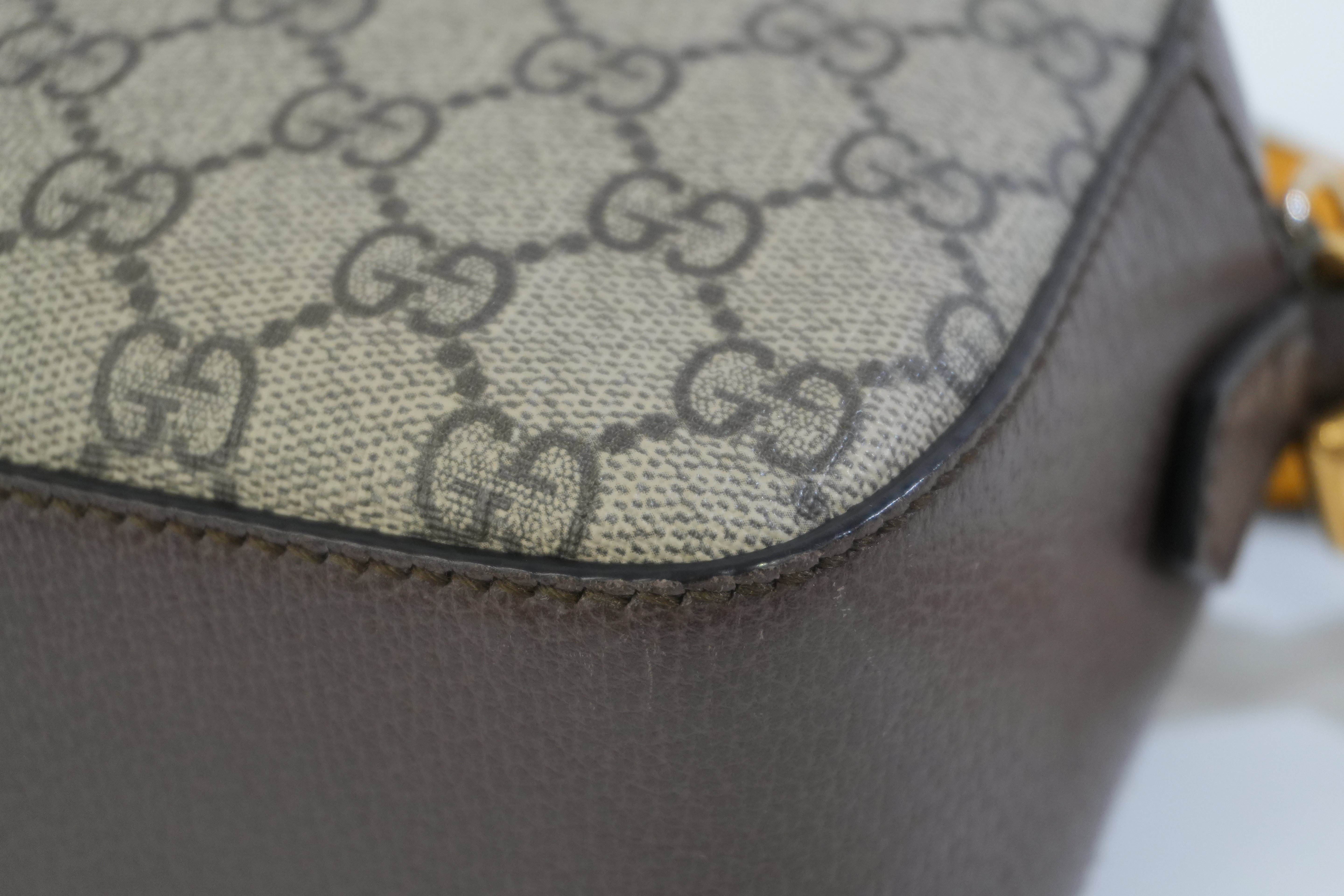 Pre-owned Gucci Canvas Supreme Neo Shoulder Bag Brown