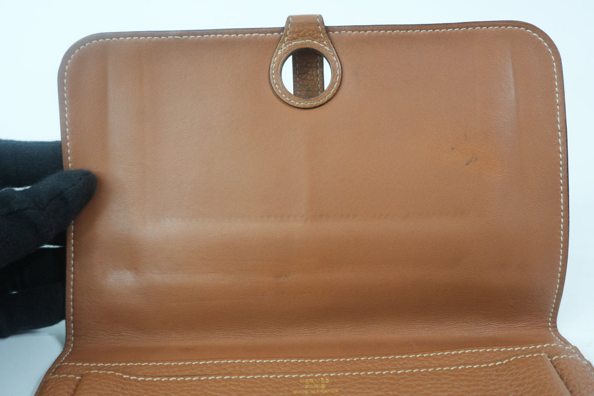 Pre-Owned Hermes Dogon Wallet Brown