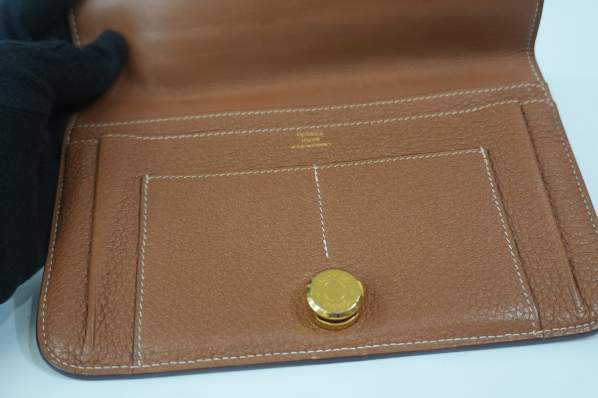 Pre-Owned Hermes Dogon Wallet Brown