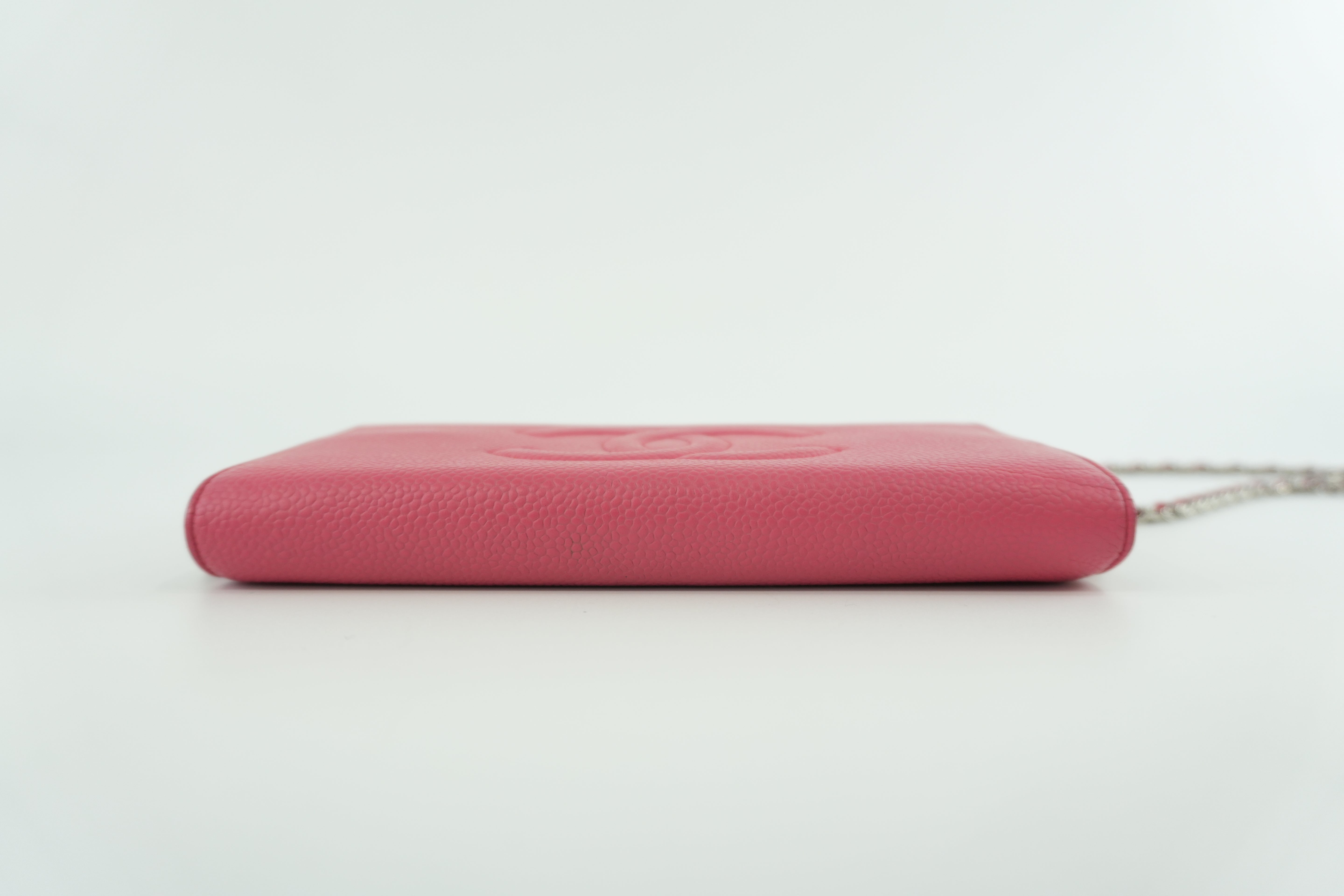 Chanel Caviar Wallet on Chain Pink Used