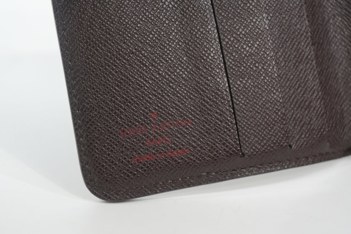 Pre-Owned Louis Vuitton Damier Ebene Compact Wallet Brown