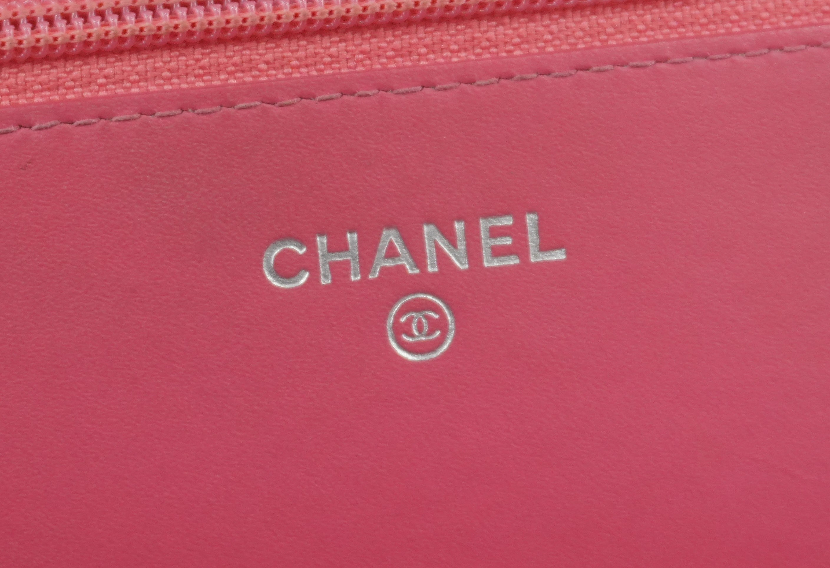 Chanel Caviar Wallet on Chain Pink Used