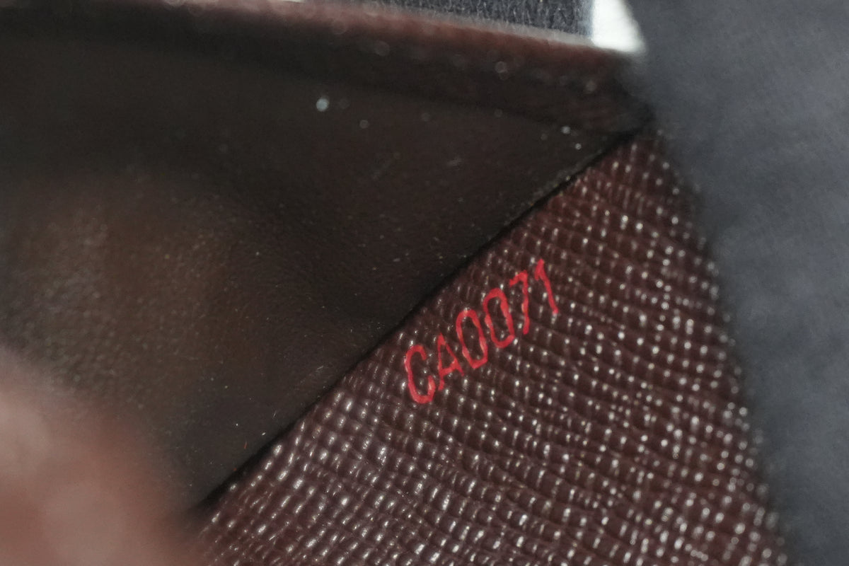 Pre-Owned Louis Vuitton Damier Ebene Compact Wallet Brown