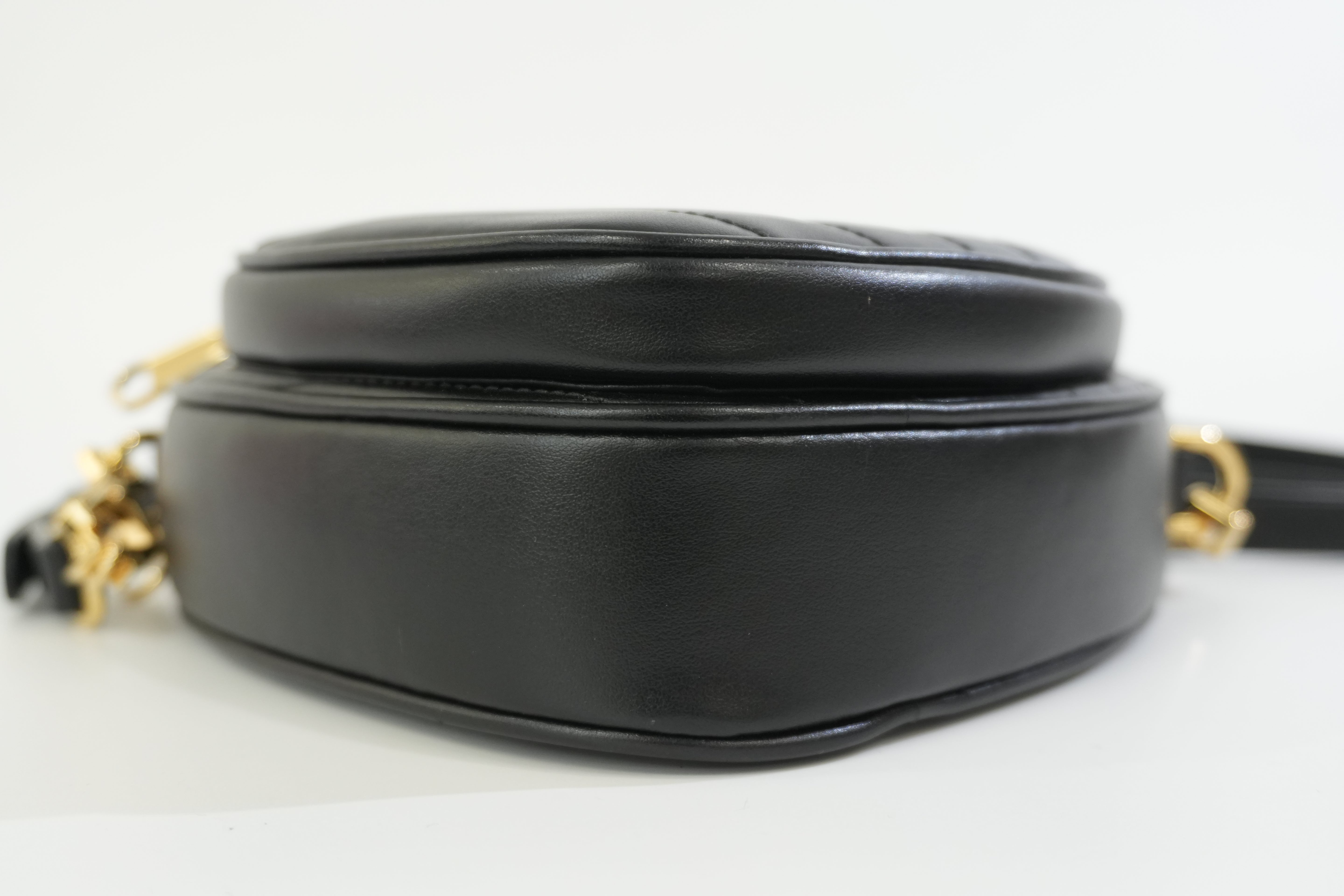 Gucci Leather Marmont Heart Shoulder Bag Black Used