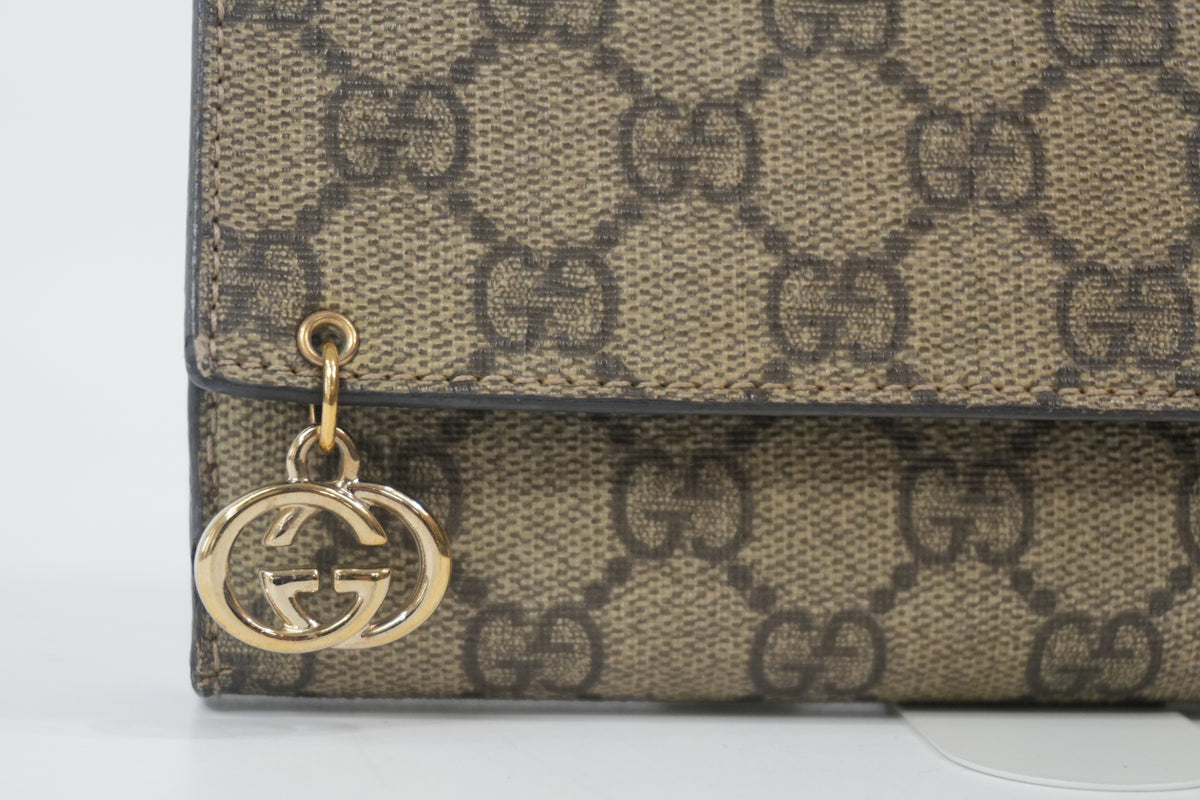 Pre-Owned Gucci Guccisima Long Wallet Brown