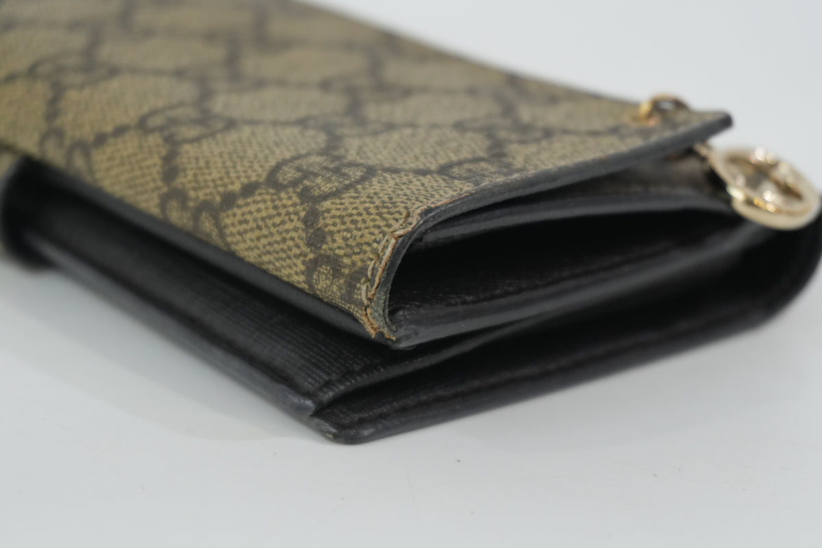 Pre-Owned Gucci Guccisima Long Wallet Brown