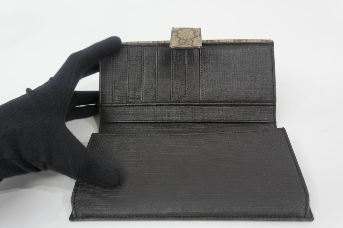 Pre-Owned Gucci Guccisima Long Wallet Brown