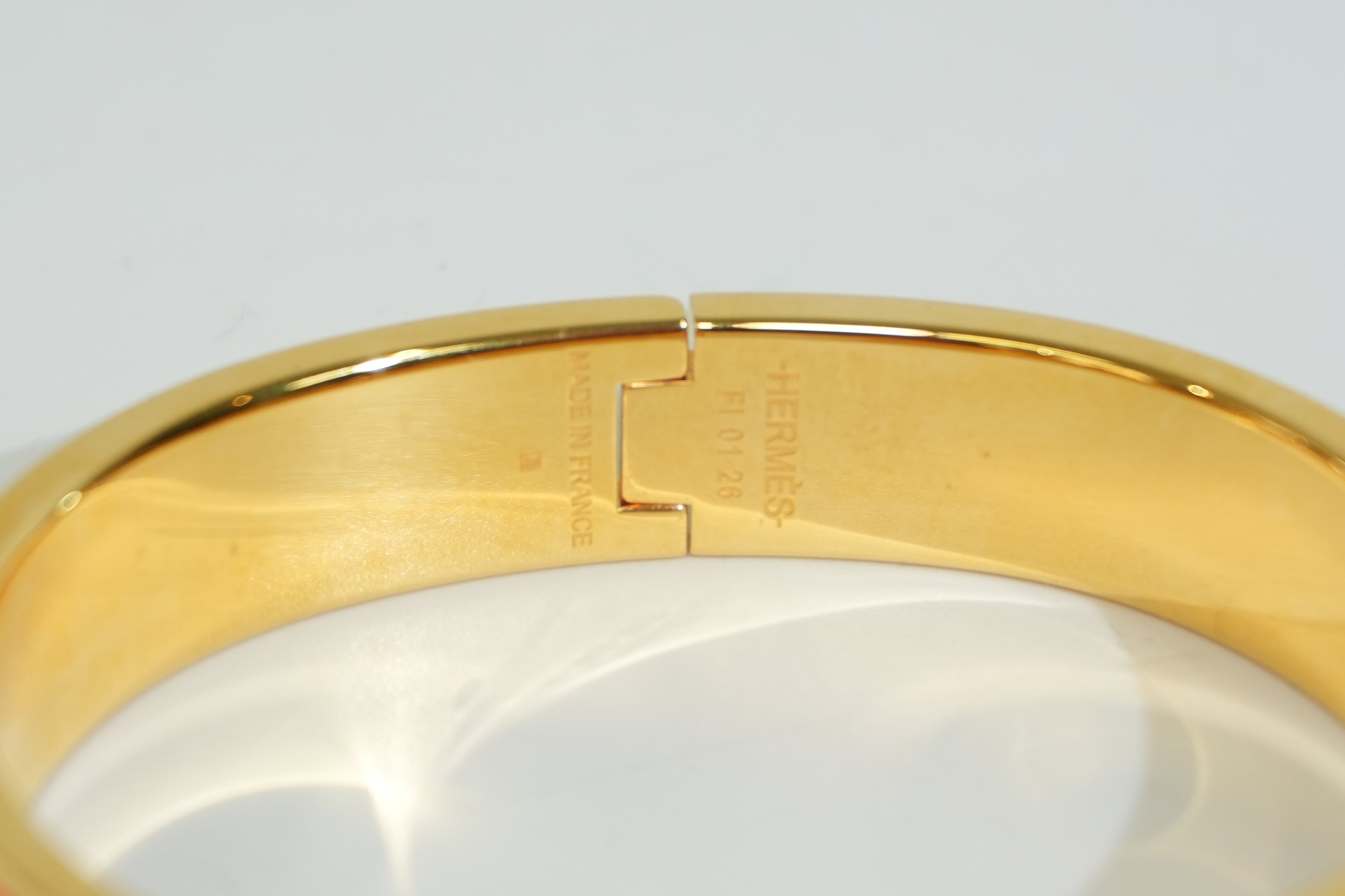 Pre-owned Hermes Clic Clac Bracelet Orange