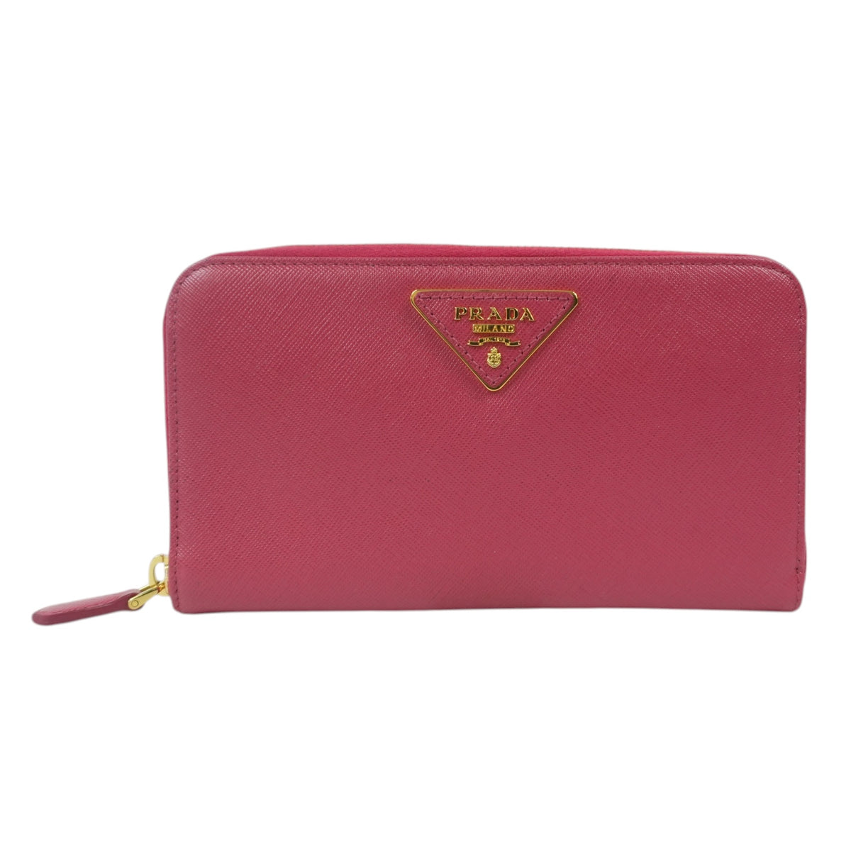 Pre-Owned Prada Saffiano Zippy Long Wallet Pink