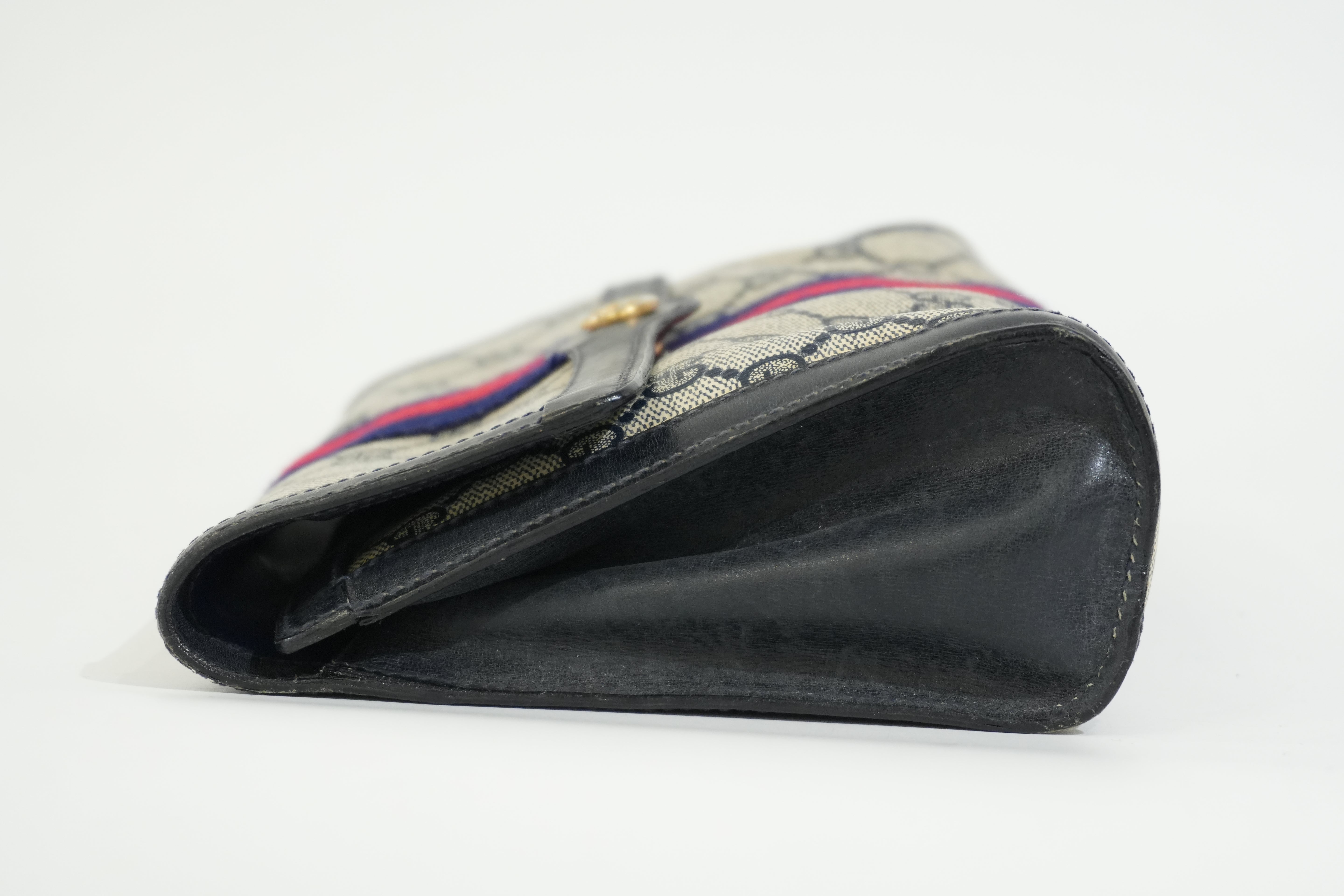 Pre-owned Gucci Vintage Flap Pouch Blue