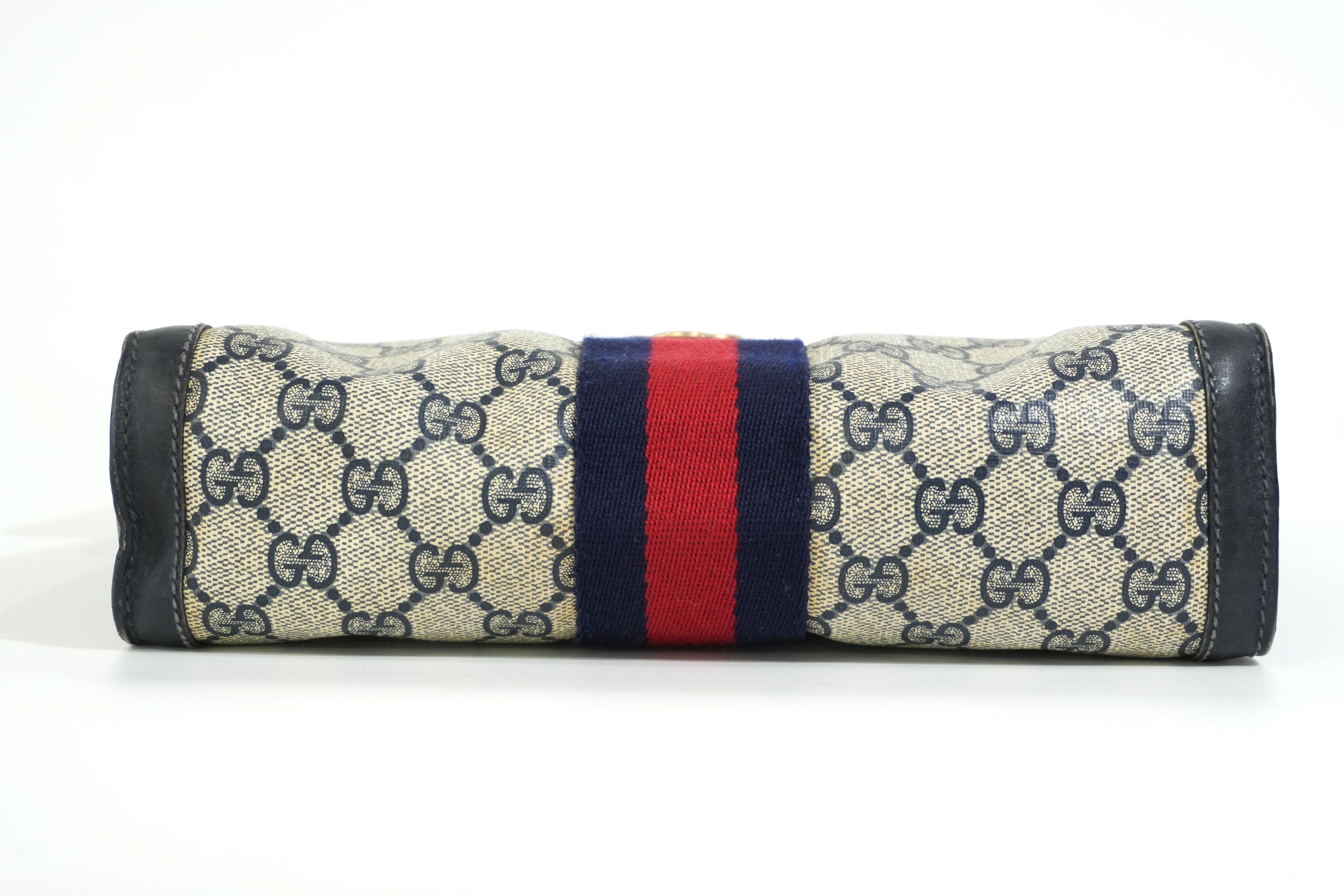 Pre-owned Gucci Vintage Flap Pouch Blue