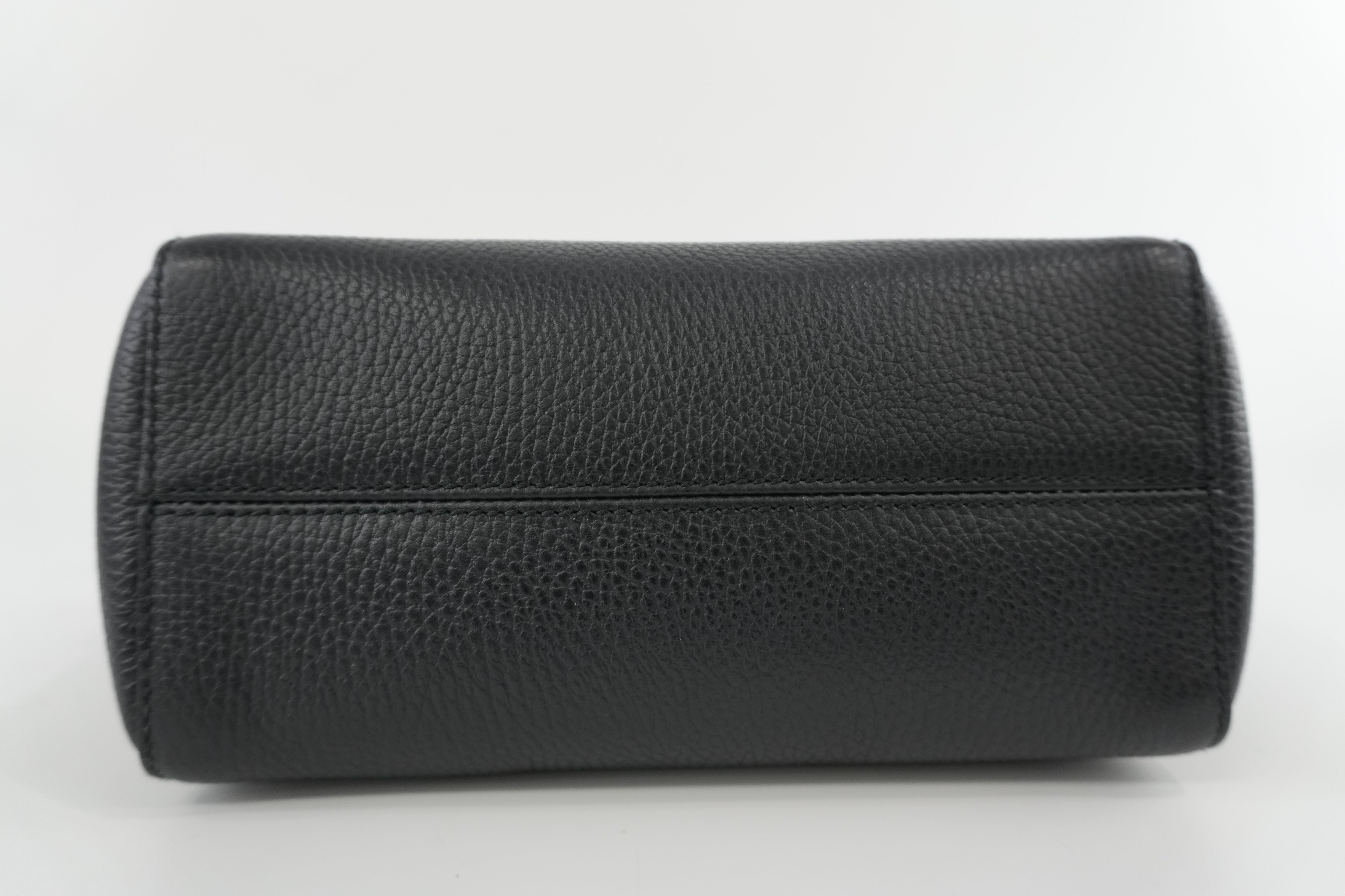 Gucci Swing Tote Bag Black Leather Used