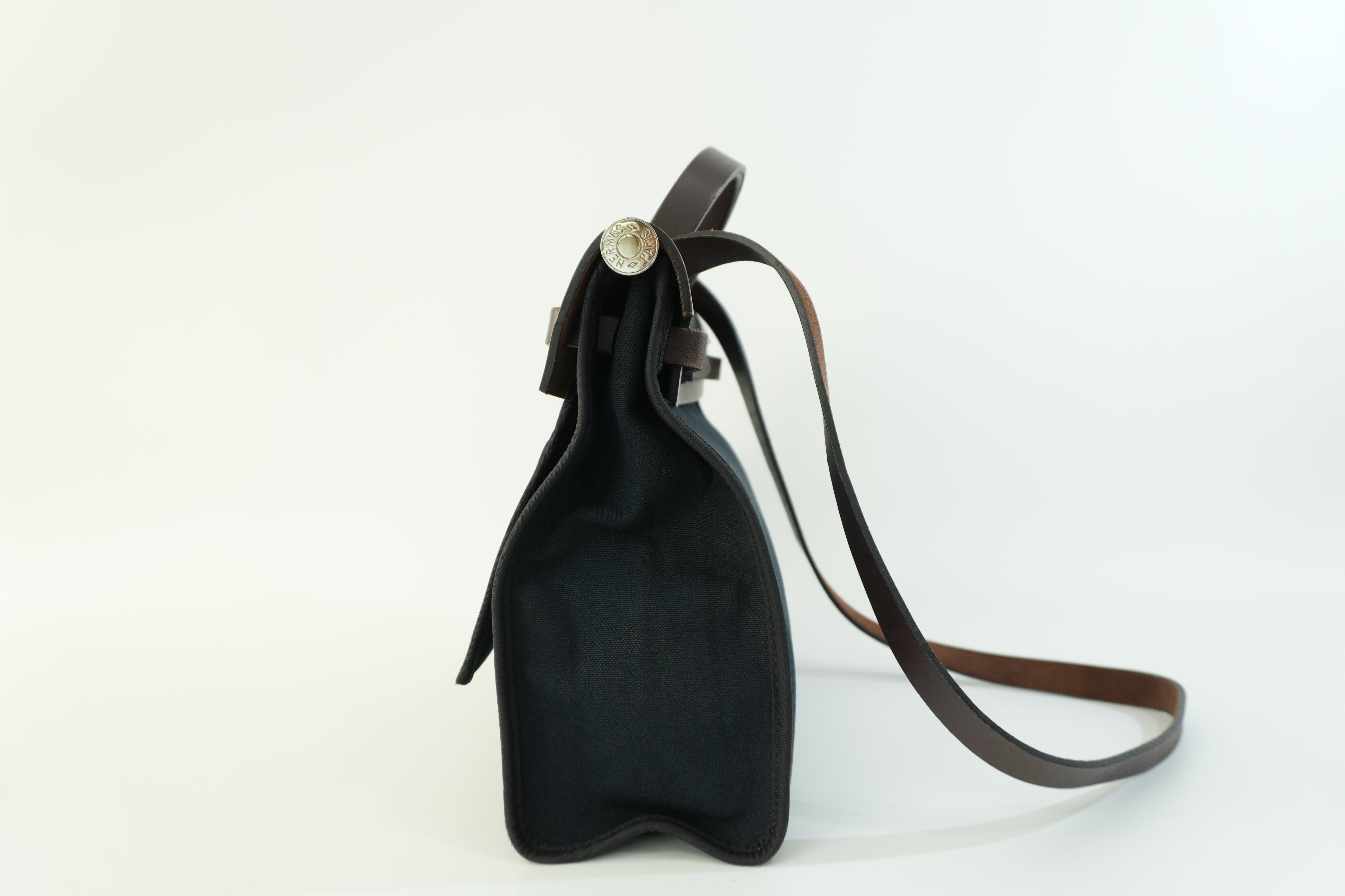 Pre-owned Hermes Canvas Herzip Tote Bag Black