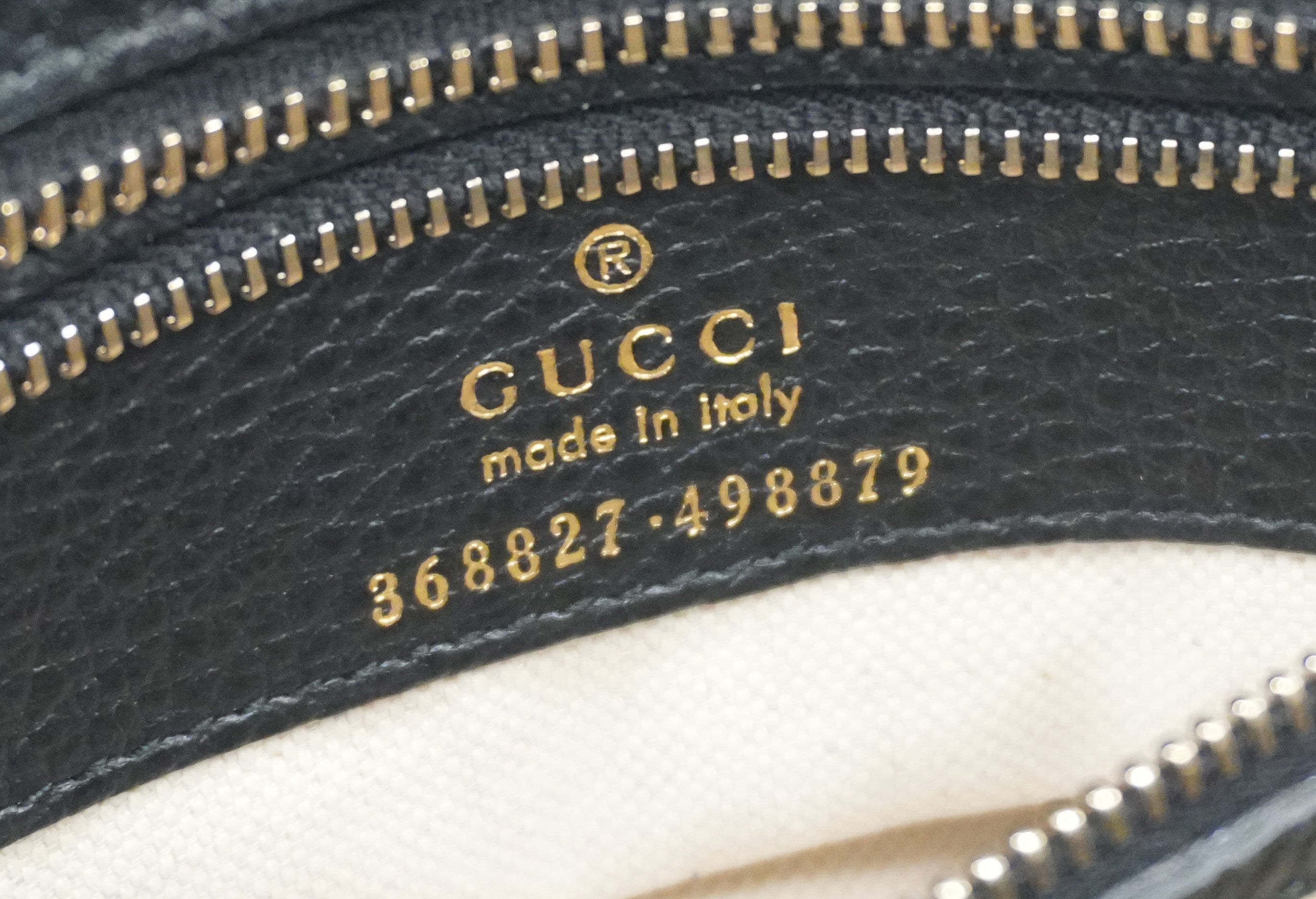 Gucci Swing Tote Bag Black Leather Used