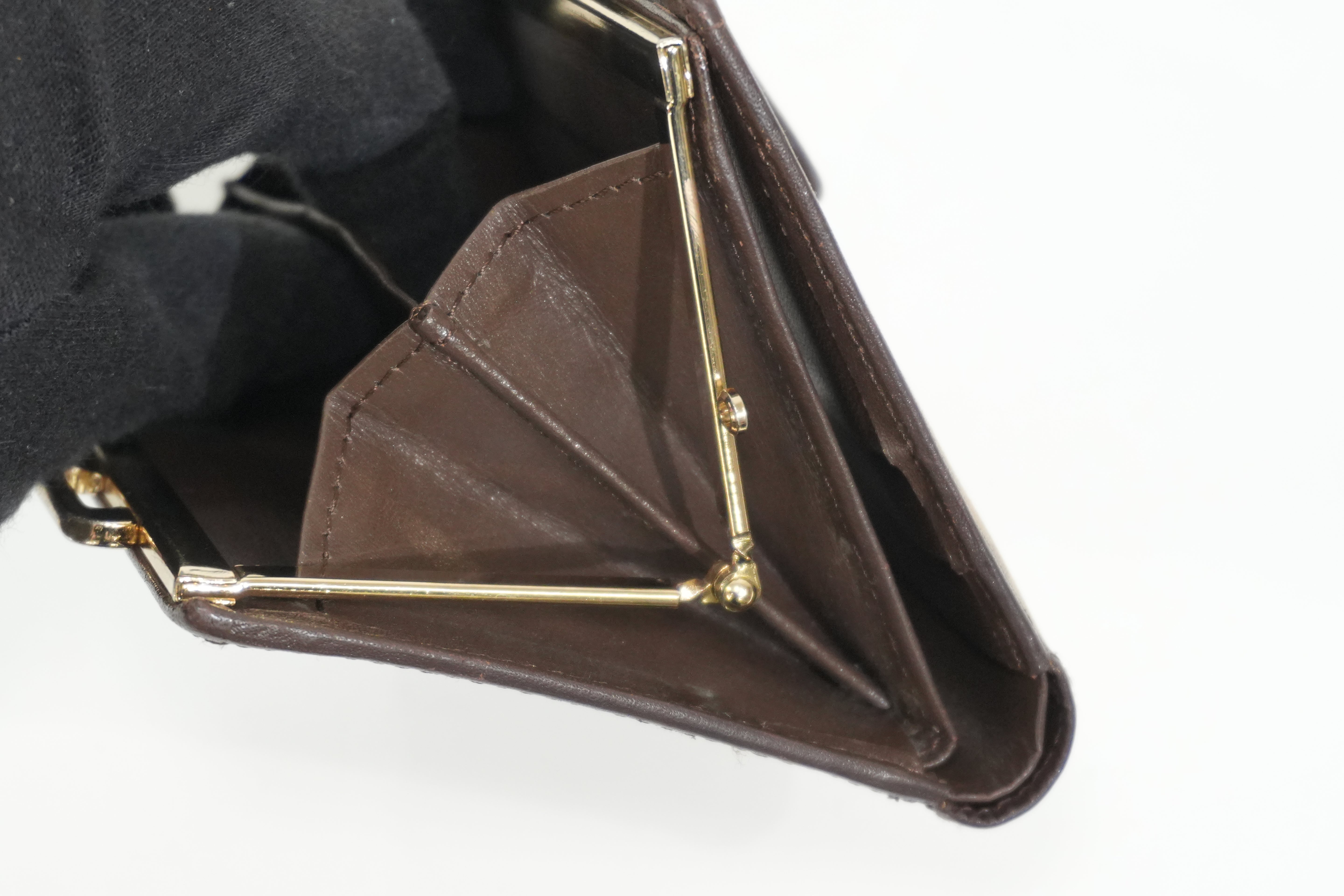 Pre-owned Burberry Haymarket Compact Wallet Brown