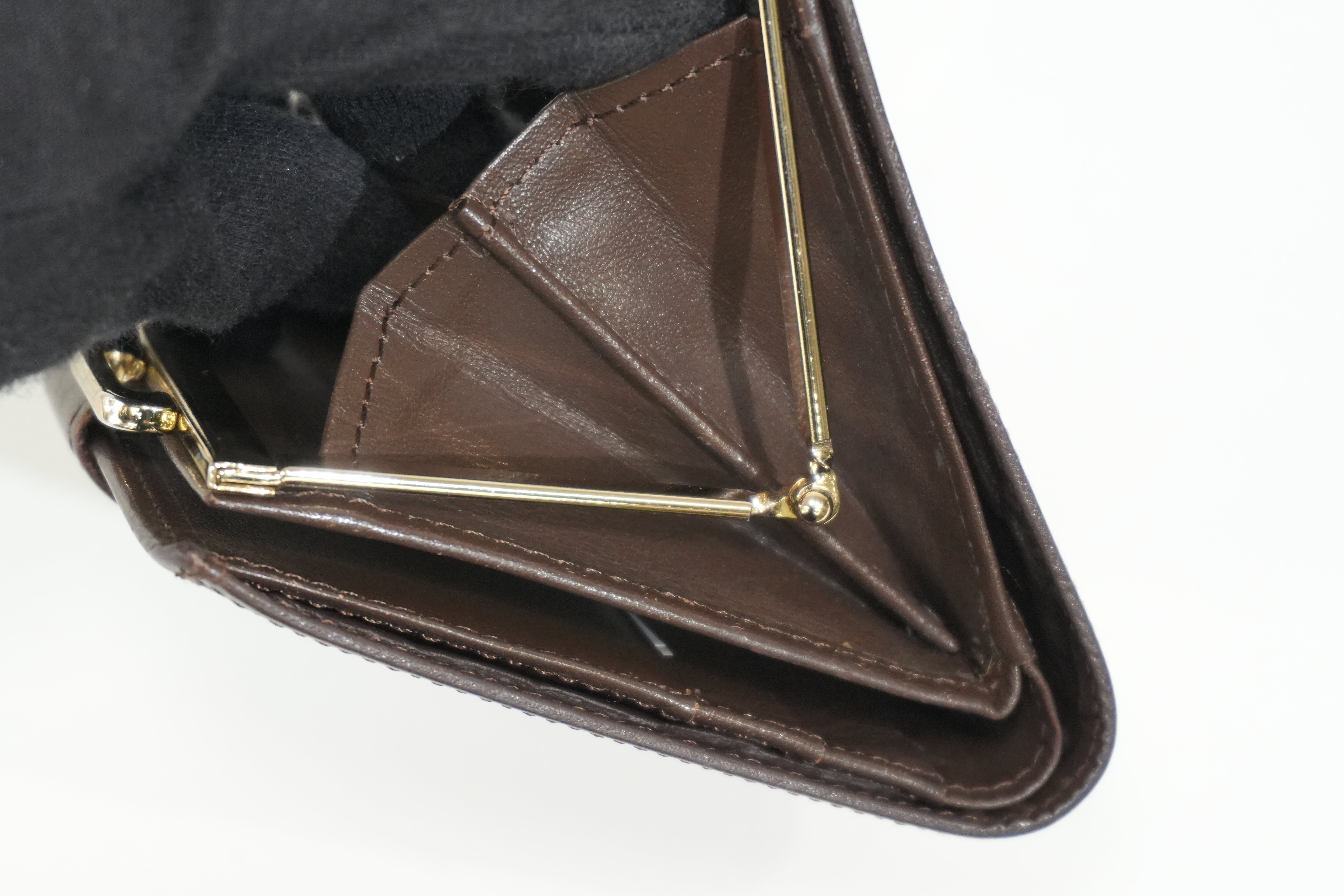 Pre-owned Burberry Haymarket Compact Wallet Brown