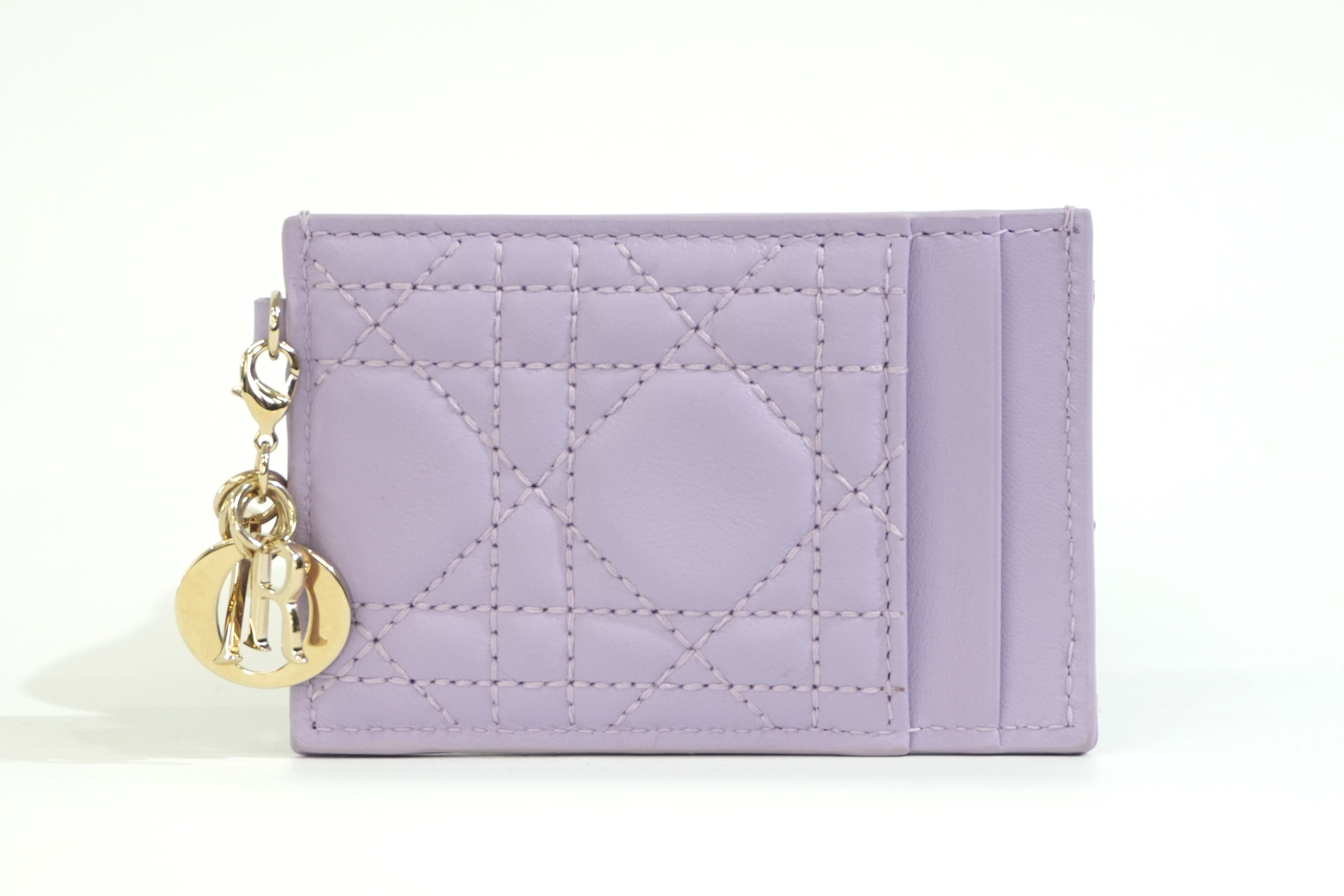 Pre-owned Dior Card Case Purple