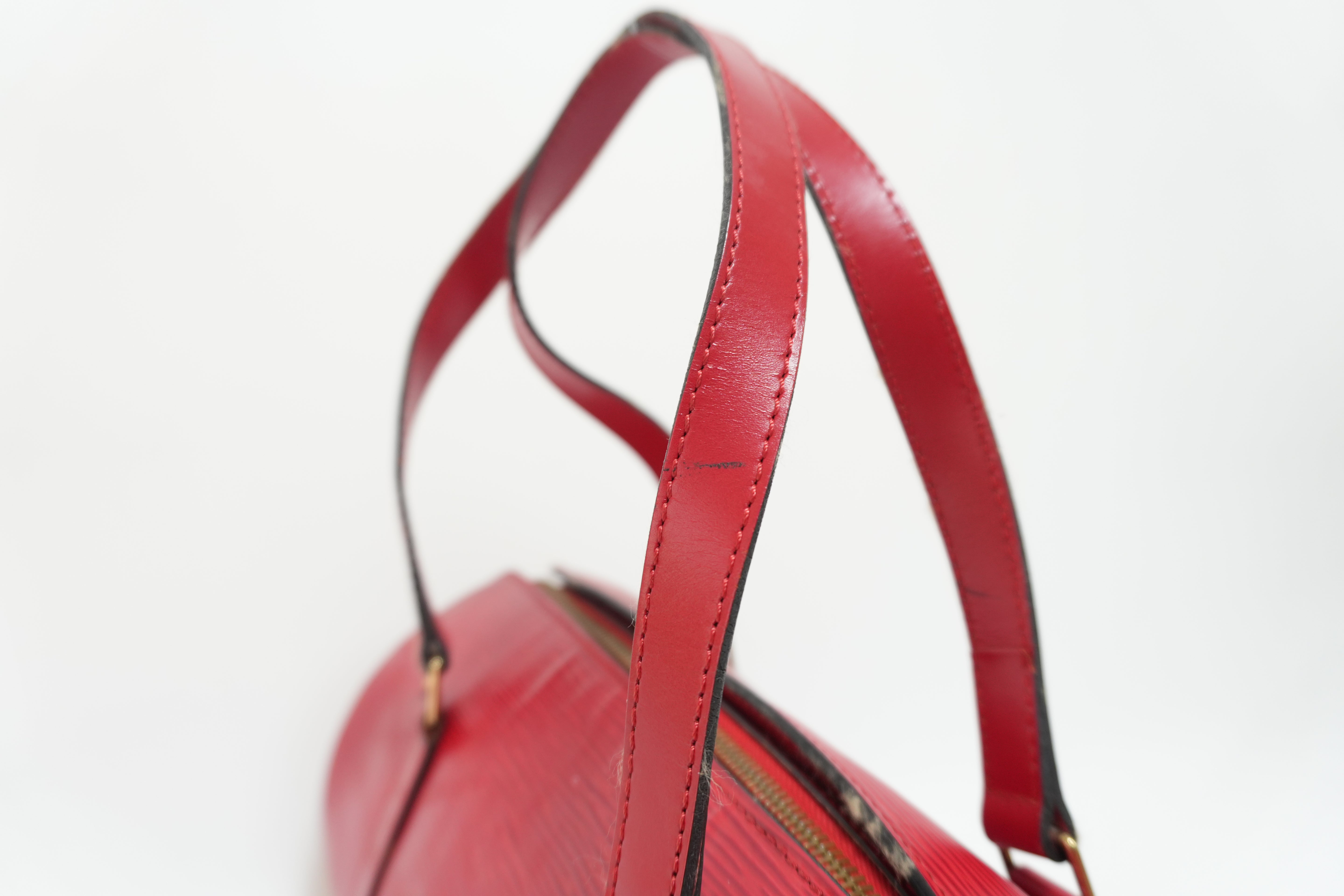 Louis Vuitton Epi Soufflot Handbag Red Used