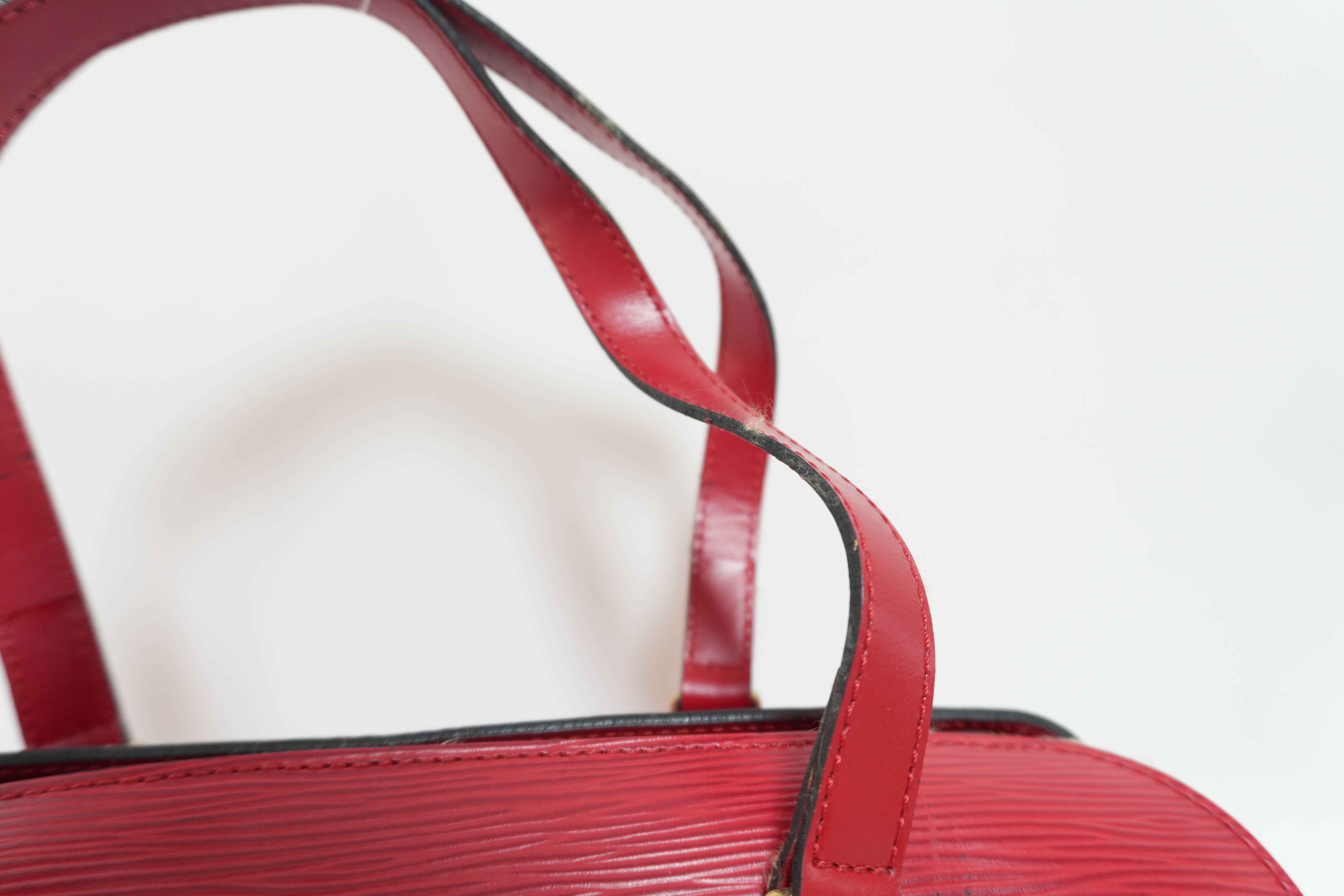 Louis Vuitton Epi Soufflot Handbag Red Used