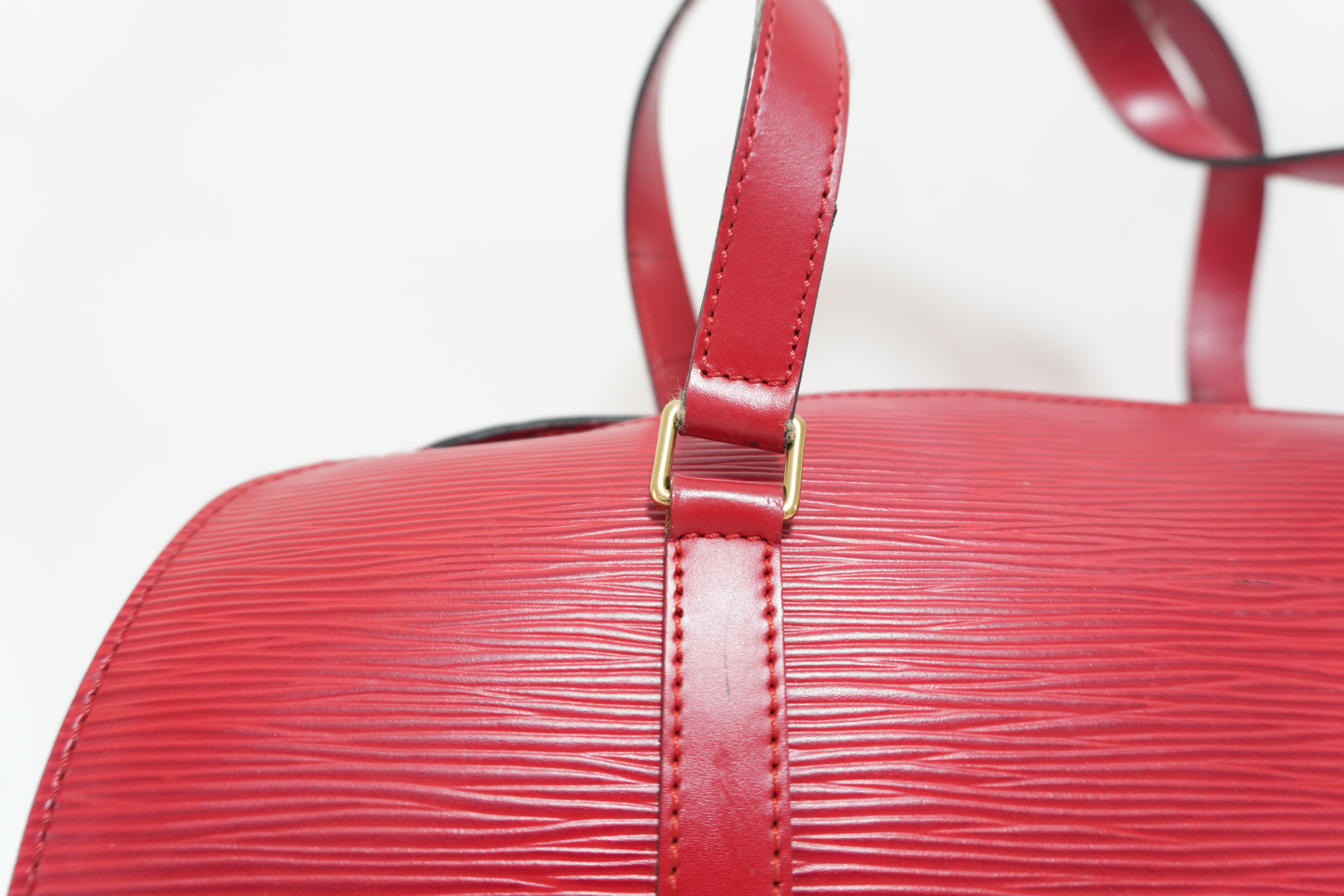 Louis Vuitton Epi Soufflot Handbag Red Used