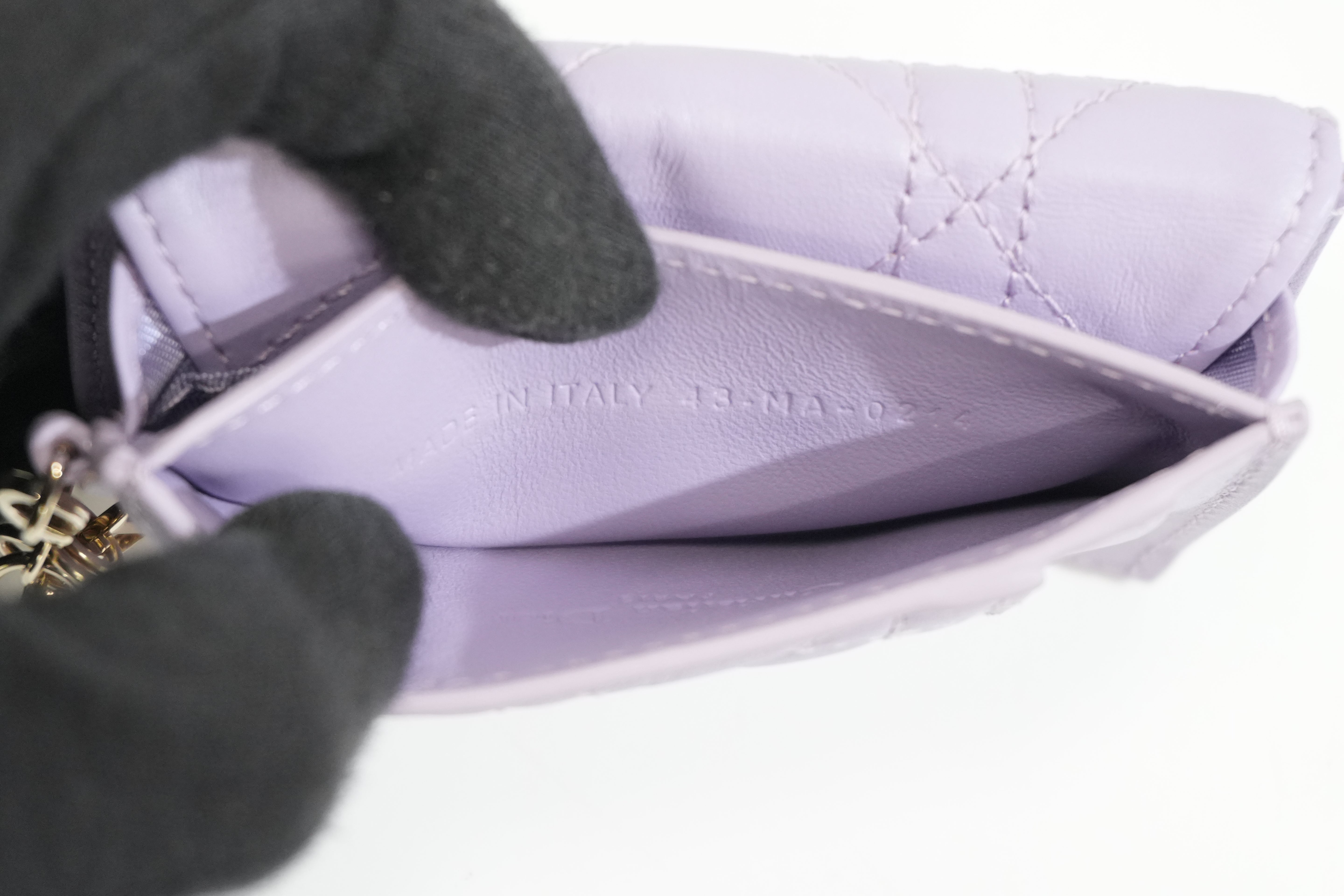 Pre-owned Dior Card Case Purple